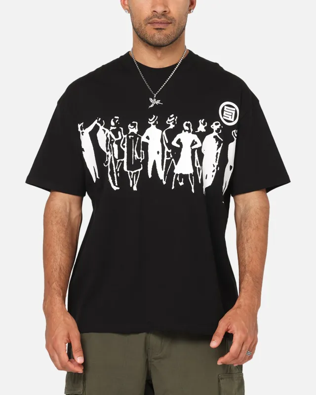 S Double People Stripe T-Shirt Black sold by Culture Kings