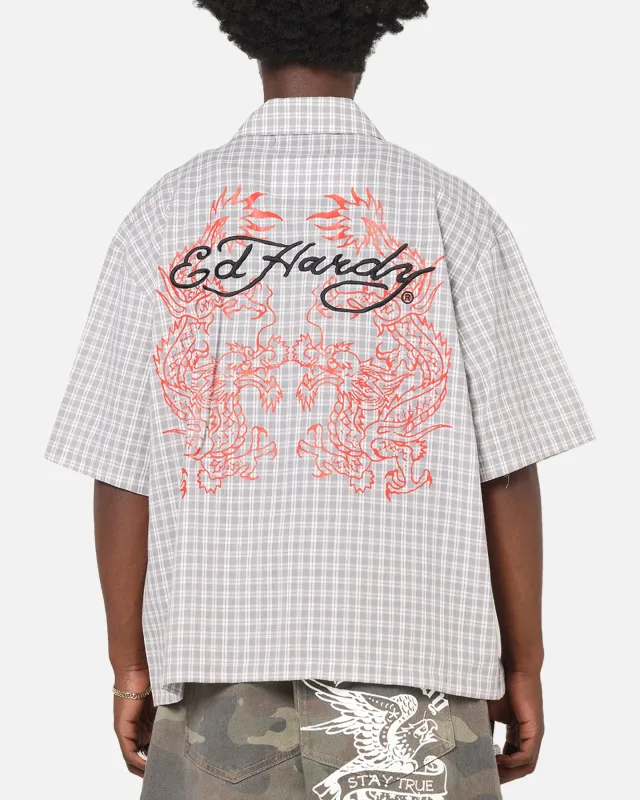 Ed Hardy Dragon Zip Shirt Grey/White sold by Culture Kings