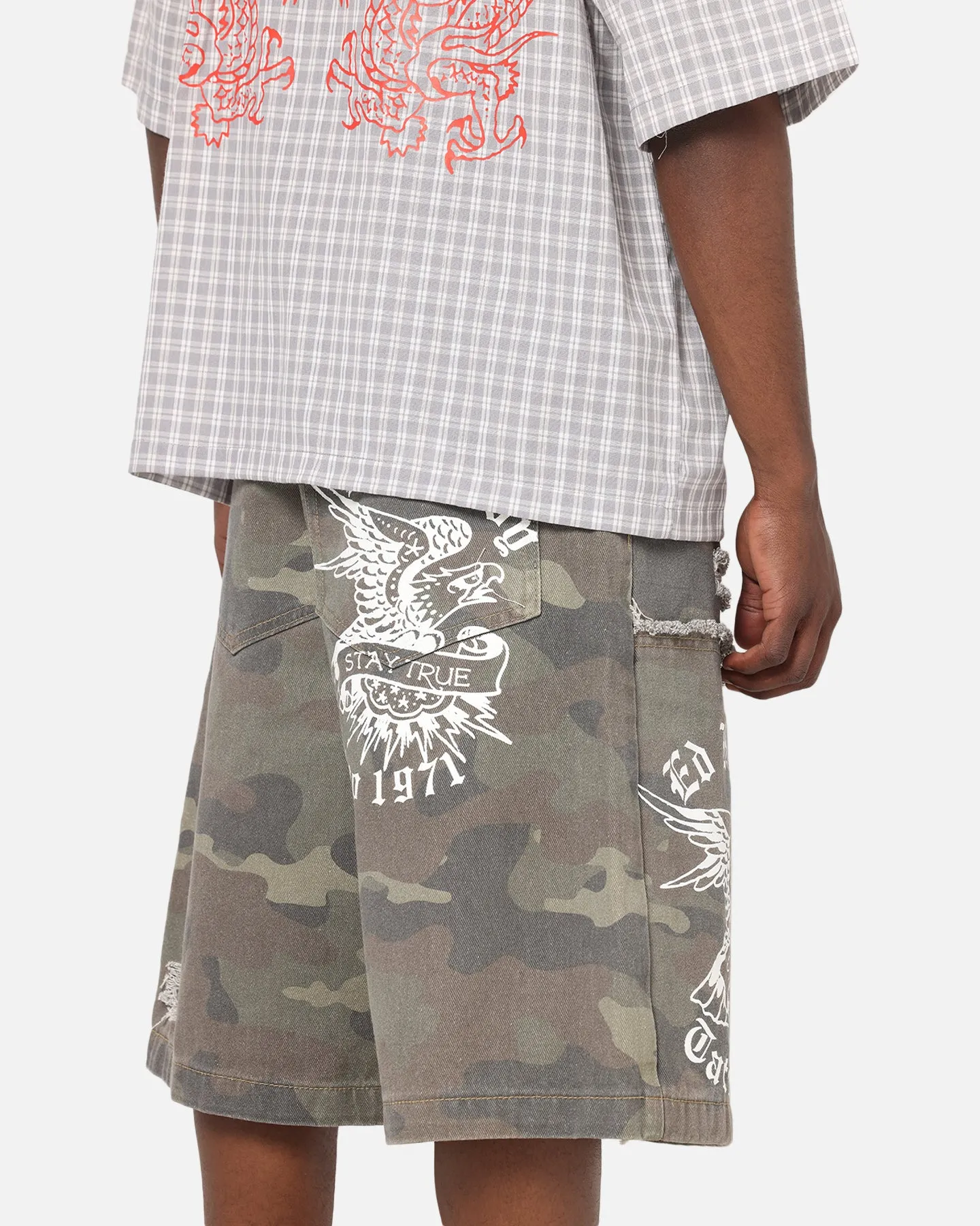 Ed Hardy Distress Camo Carpenter Jorts Camo sold by Culture Kings product image thumbnail 4