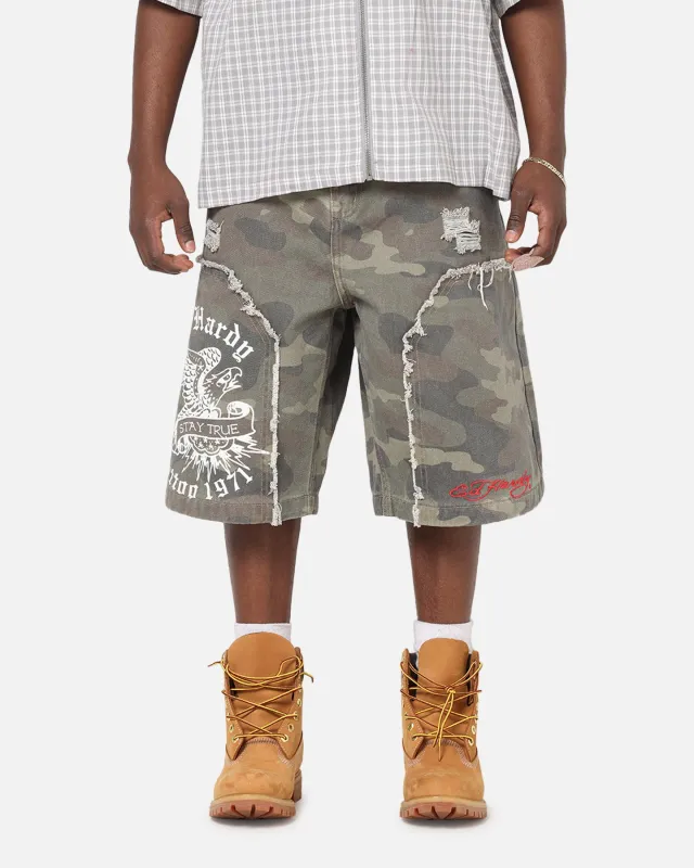 Ed Hardy Distress Camo Carpenter Jorts Camo sold by Culture Kings