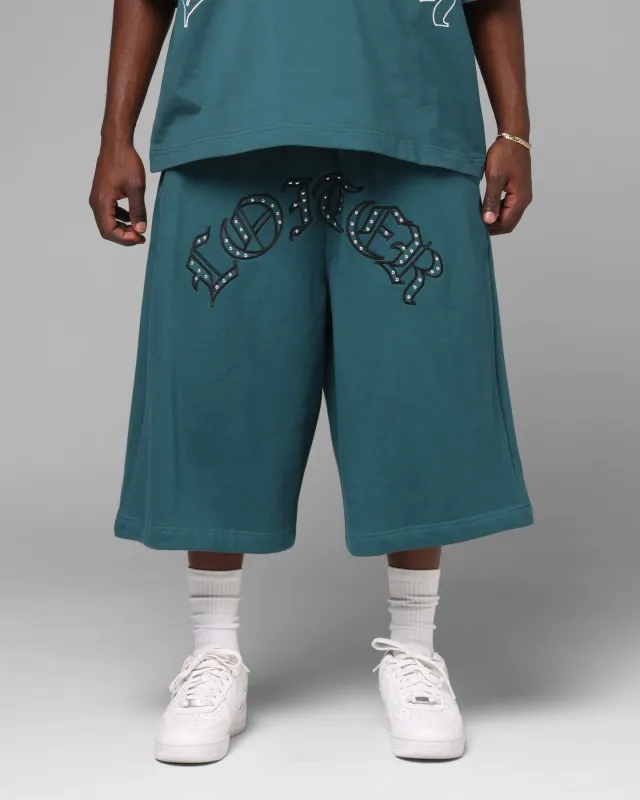 Loiter Destruct Sweat Shorts Teal sold by Culture Kings