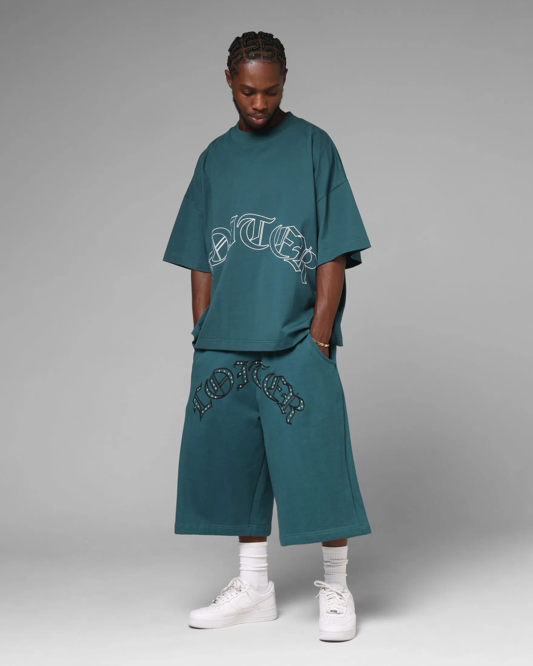 Loiter Destruct Sweat Shorts Teal sold by Culture Kings product image thumbnail 2