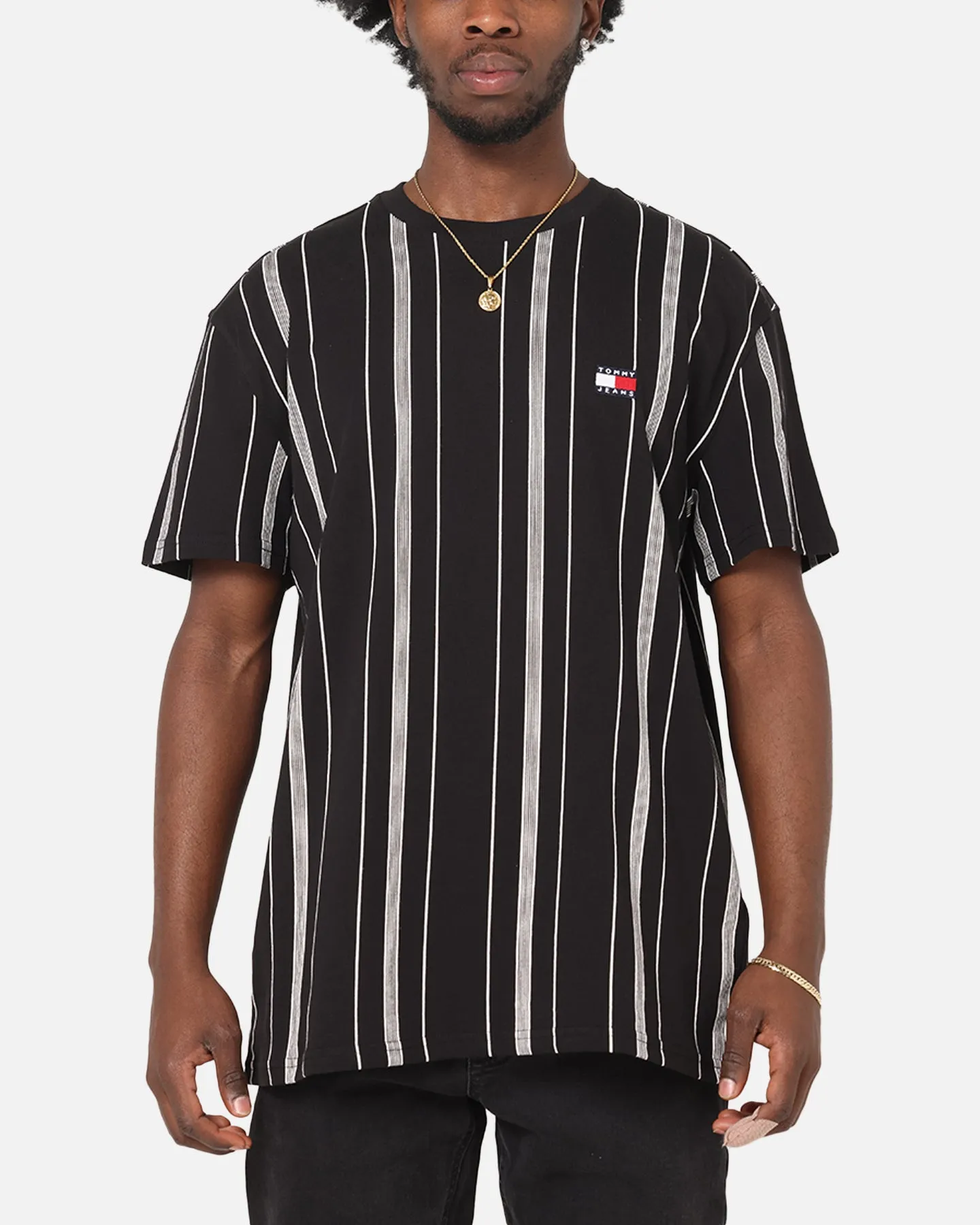 Tommy Jeans Vertical Stripe T-Shirt Black Stripe sold by Culture Kings