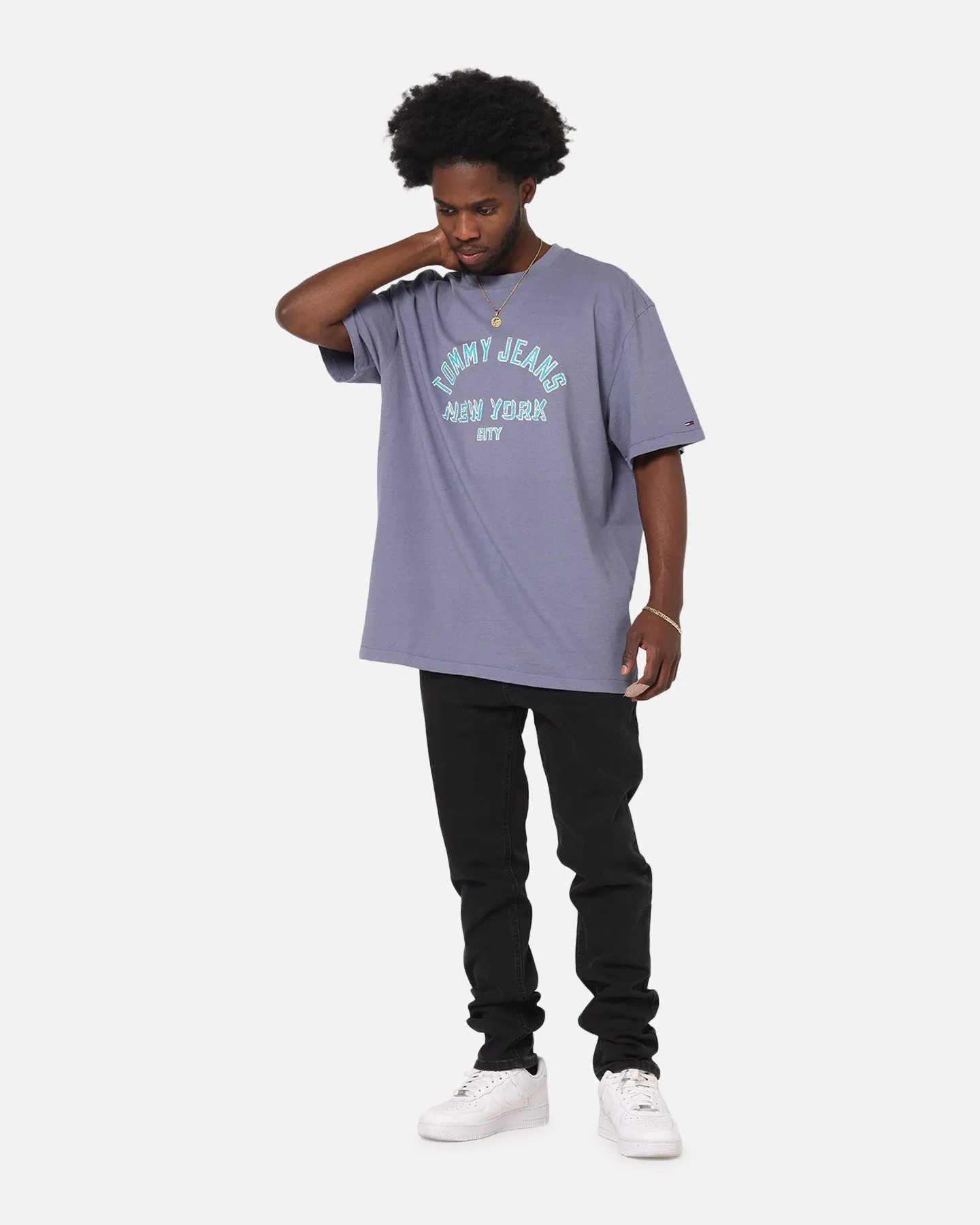 Tommy Jeans Relax Overdyed Varsity T-Shirt Washed Blue sold by Culture Kings product image thumbnail 2