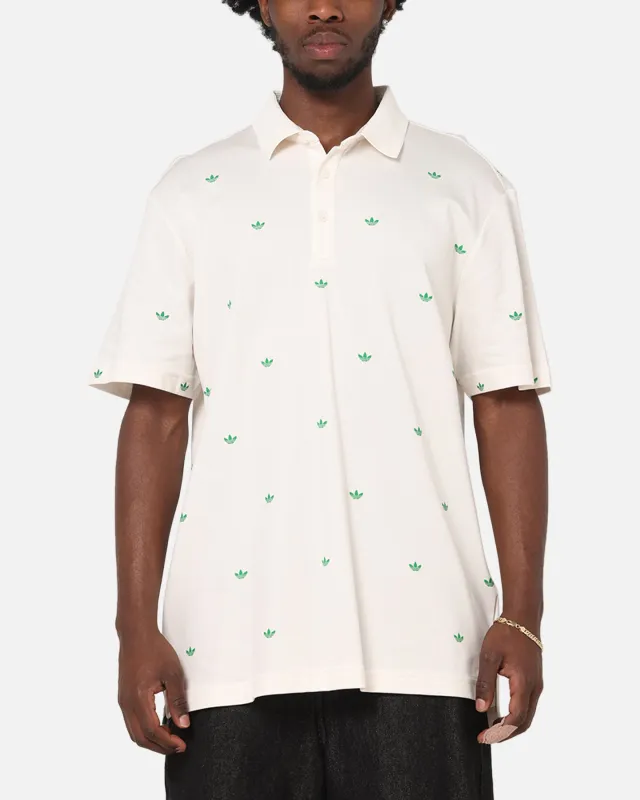 Adidas Originals Printed Trefoil Polo T-Shirt Chalk White sold by Culture Kings