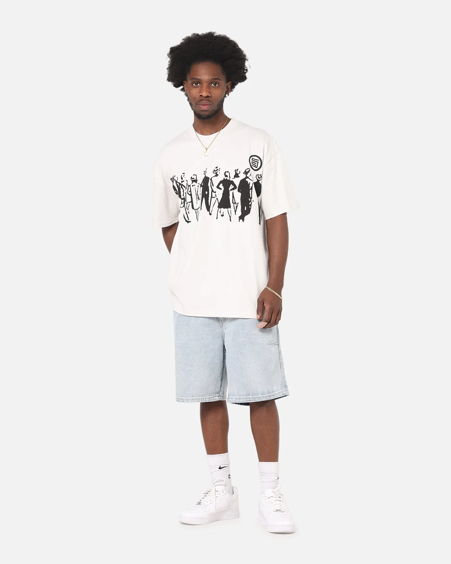 S Double People Stripe T-Shirt Pigment Grey sold by Culture Kings product image thumbnail 3