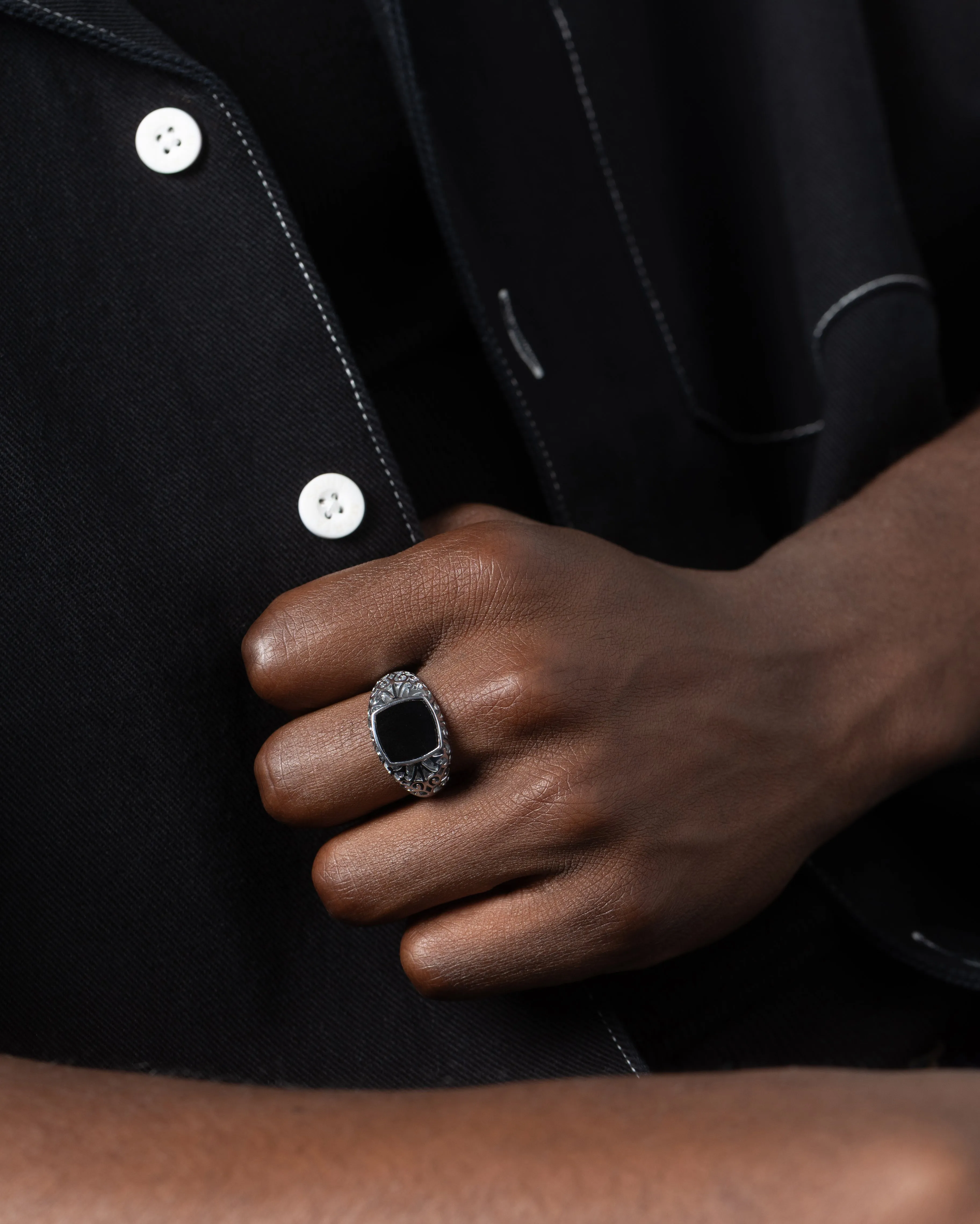 Saint Morta Onyx Square Ring White Gold sold by Culture Kings product image thumbnail 2