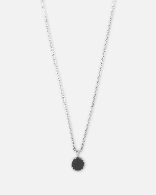 Saint Morta Onyx Round Pendant Chain White Gold sold by Culture Kings
