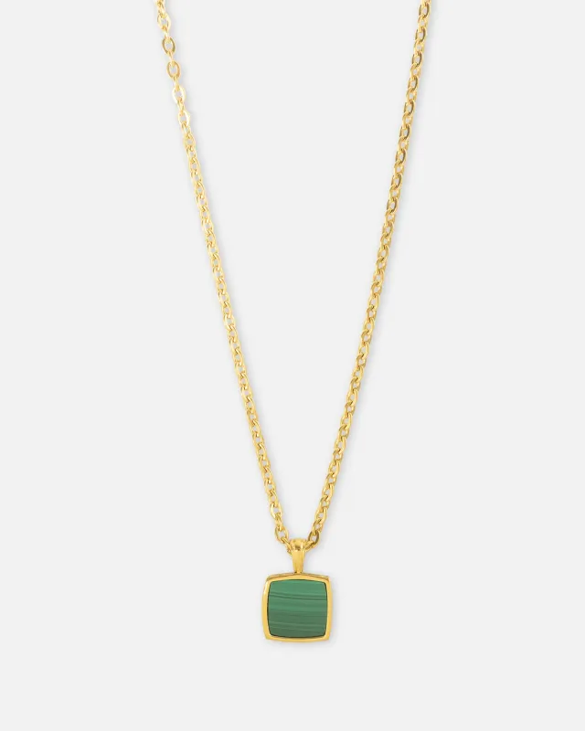 Saint Morta Malachite Pendant Chain Gold sold by Culture Kings