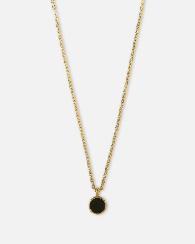 Saint Morta Onyx Round Pendant Chain Gold made by Culture Kings