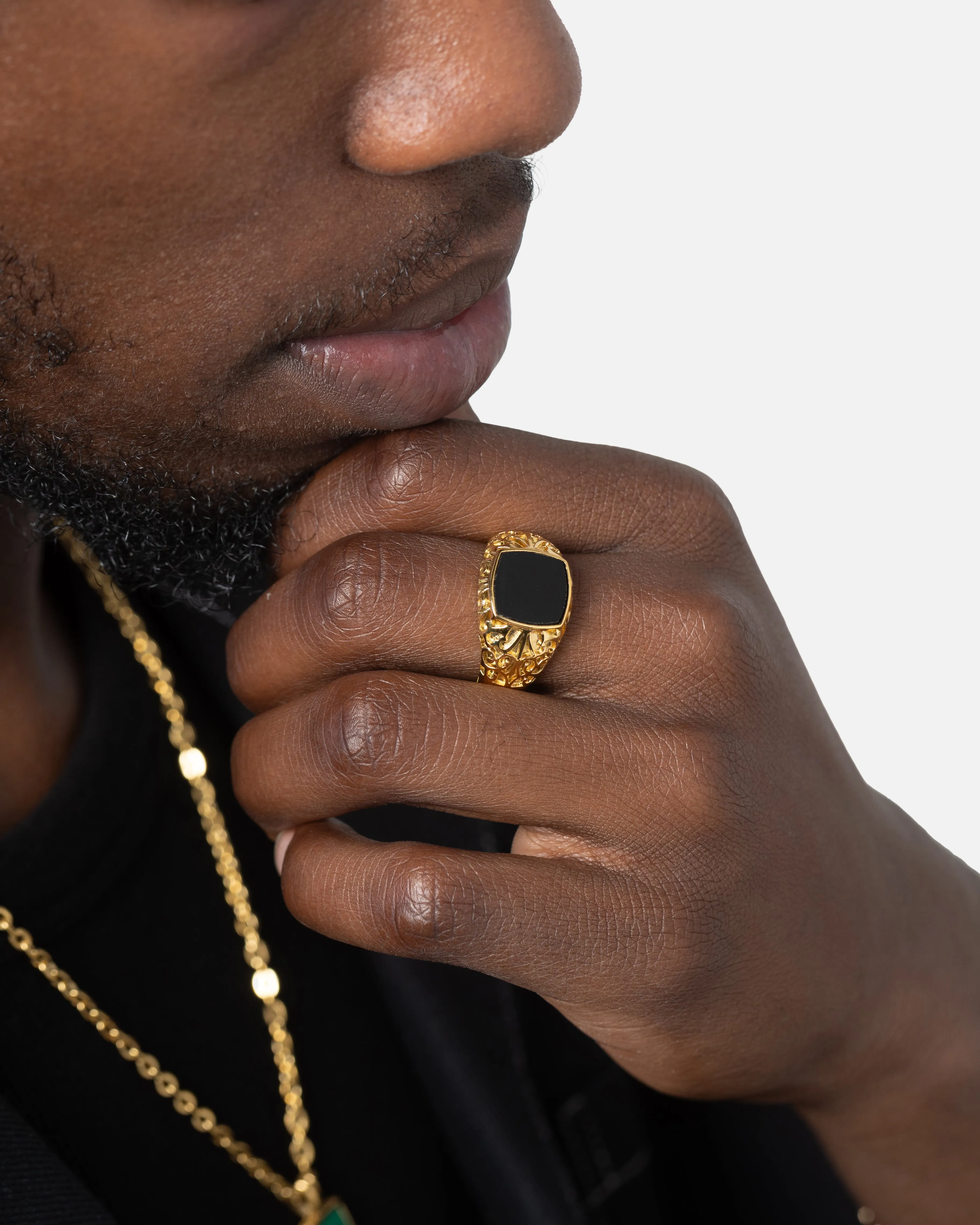 Saint Morta Onyx Square Ring Gold sold by Culture Kings product image thumbnail 4