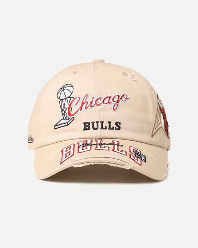 Mitchell & Ness Chicago Bulls 'Big Time' Dad Fit Strapback Bone sold by Culture Kings