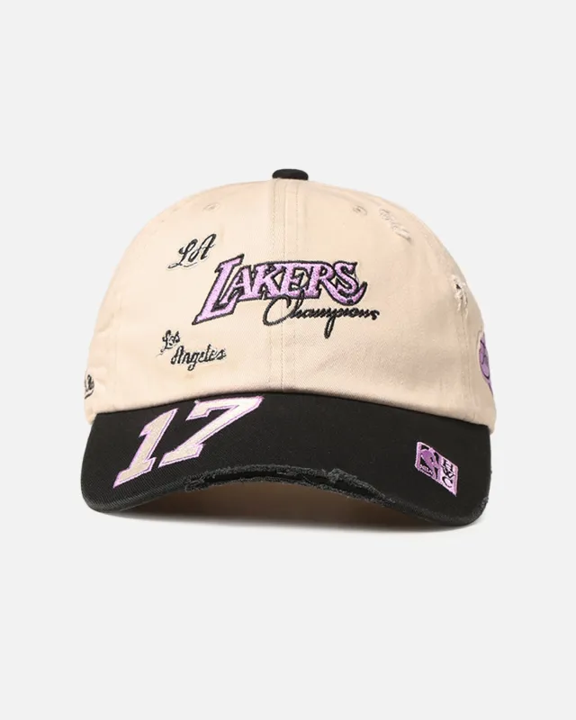Mitchell & Ness Los Angeles Lakers 'Big Time' Dad Fit Strapback Bone sold by Culture Kings