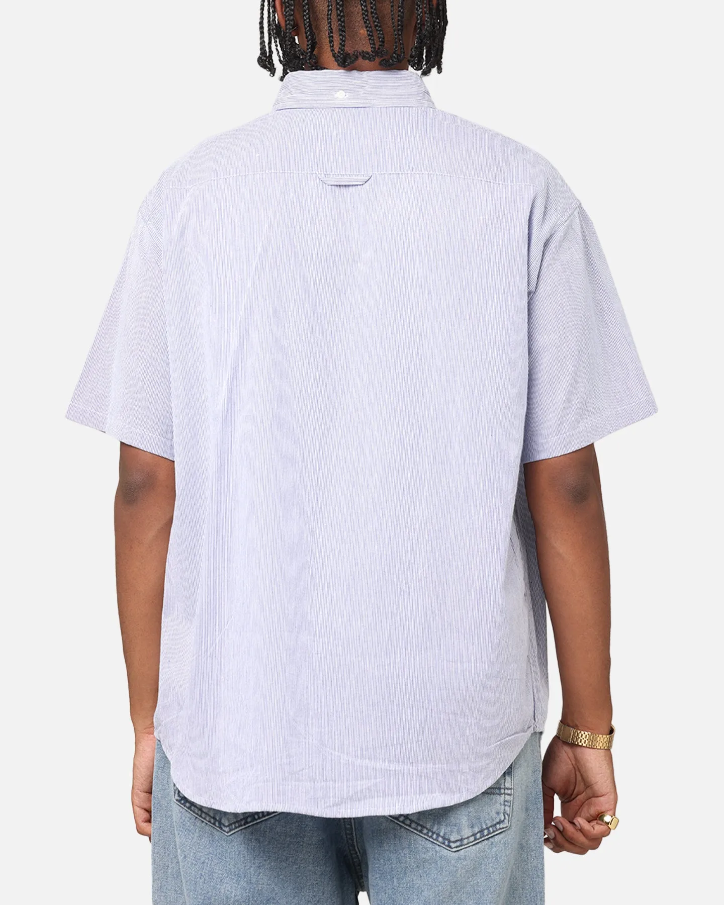 S Double Classic Oxford Button Up Shirt Navy Stripe sold by Culture Kings product image thumbnail 3