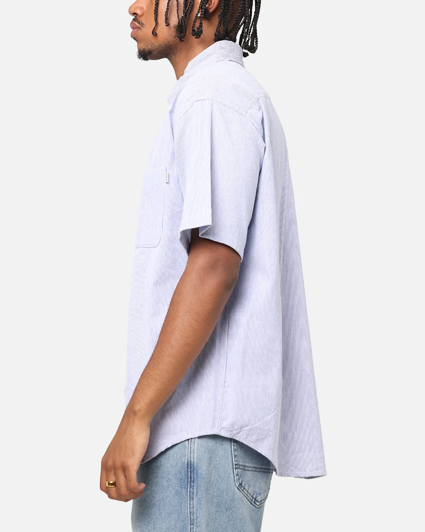 S Double Classic Oxford Button Up Shirt Navy Stripe sold by Culture Kings product image thumbnail 5