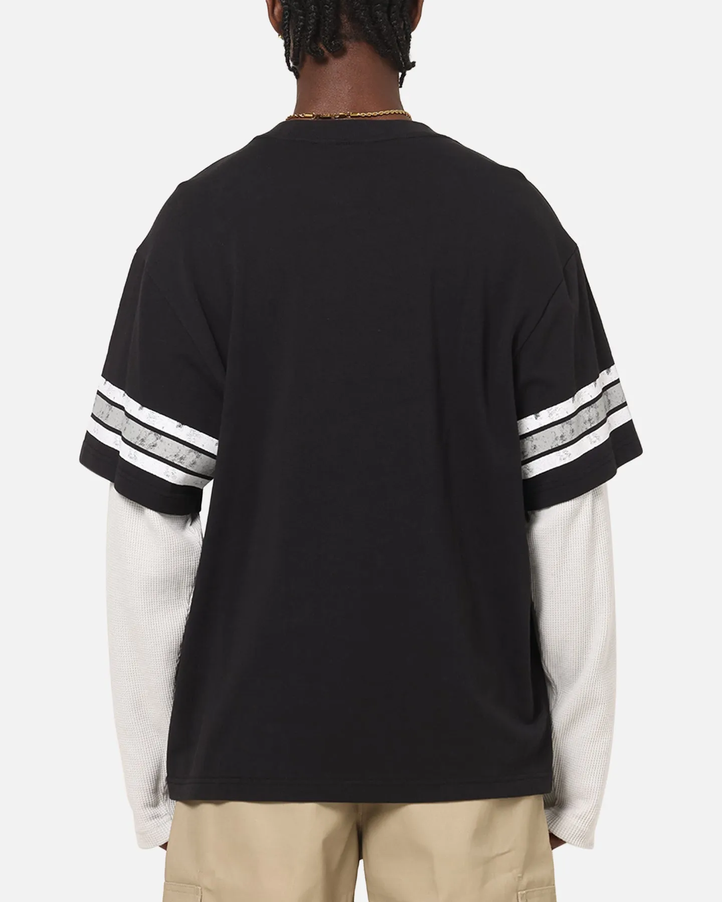 Mitchell & Ness Oakland Raiders Waffle Mock Layer Long Sleeve T-Shirt Black sold by Culture Kings product image thumbnail 3