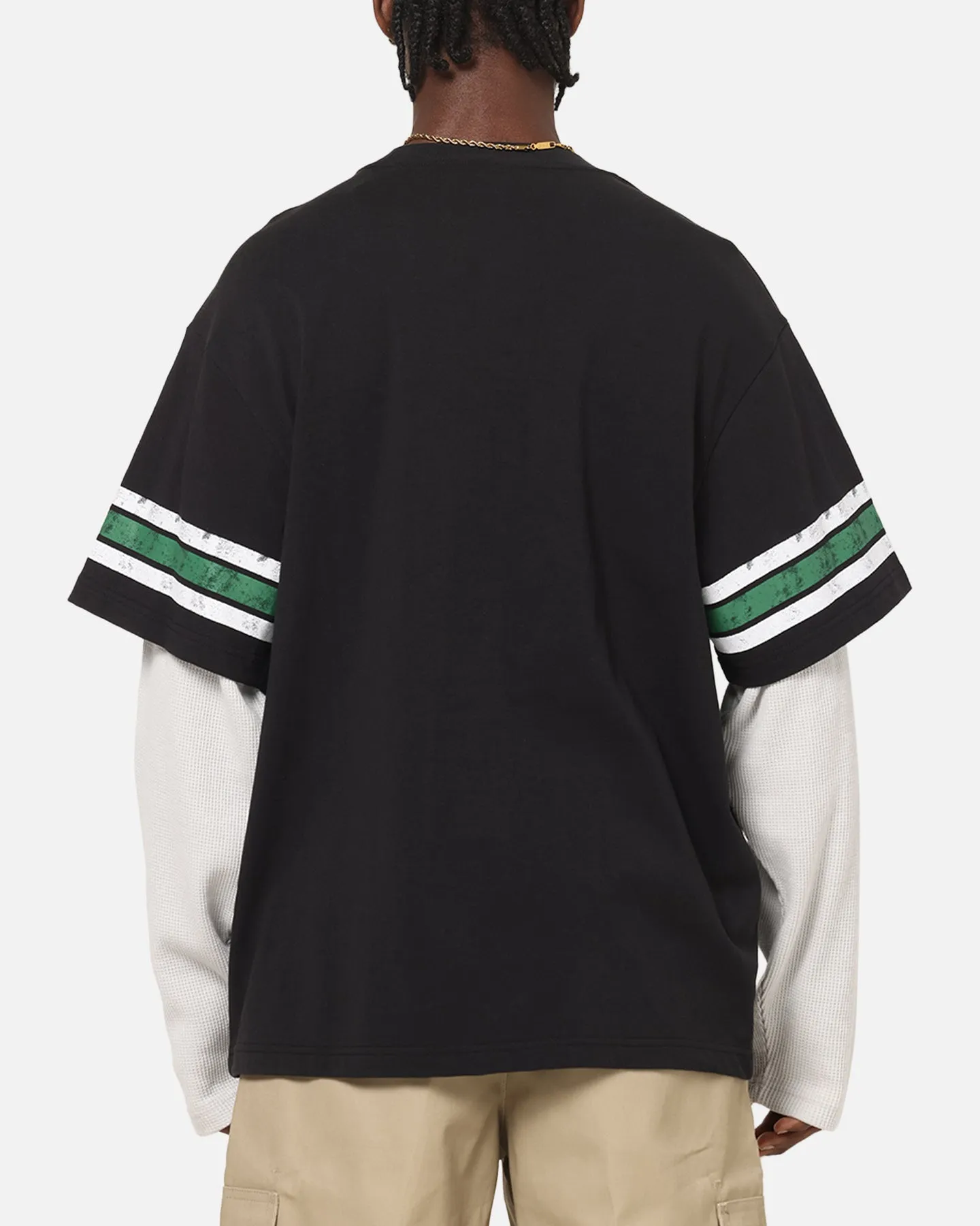 Mitchell & Ness Philadelphia Eagles Waffle Mock Layer Long Sleeve T-Shirt Black sold by Culture Kings product image thumbnail 3