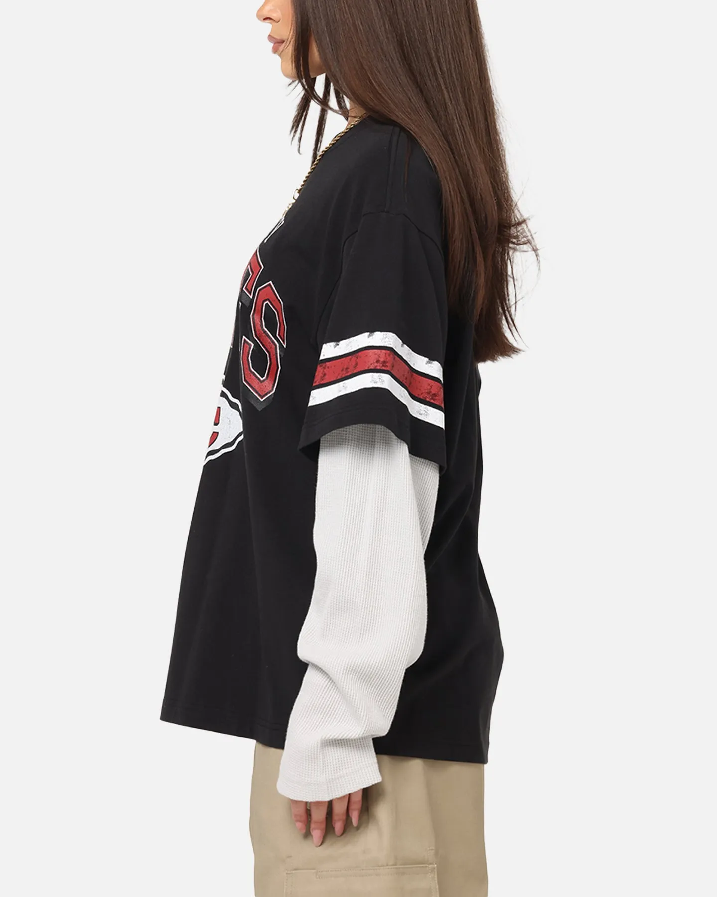 Mitchell & Ness Kansas City Chiefs Waffle Mock Layer Long Sleeve T-Shirt Black sold by Culture Kings product image thumbnail 5