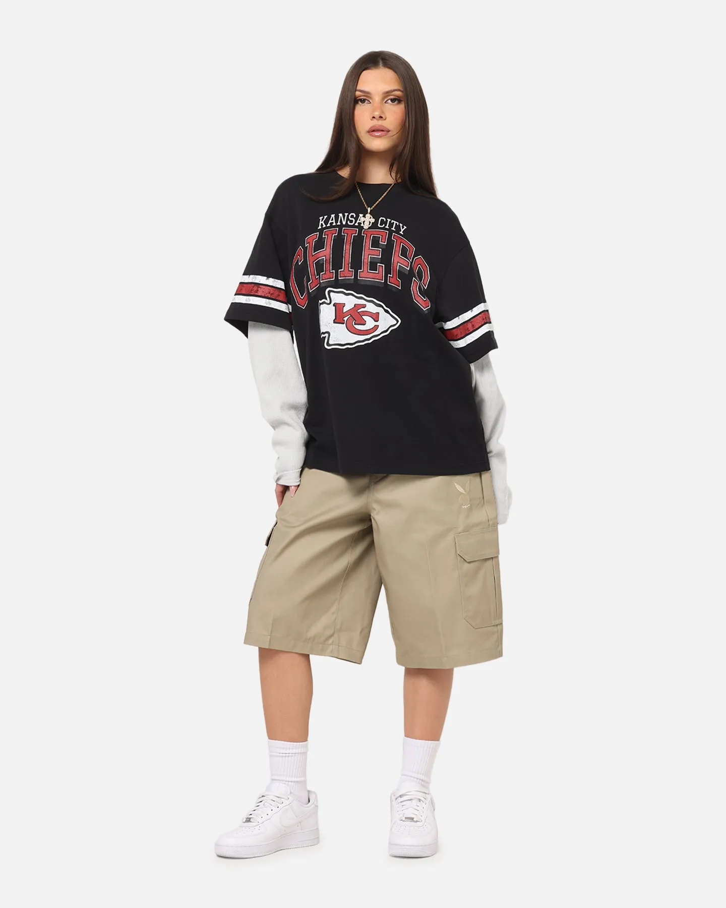 Mitchell & Ness Kansas City Chiefs Waffle Mock Layer Long Sleeve T-Shirt Black sold by Culture Kings product image thumbnail 2