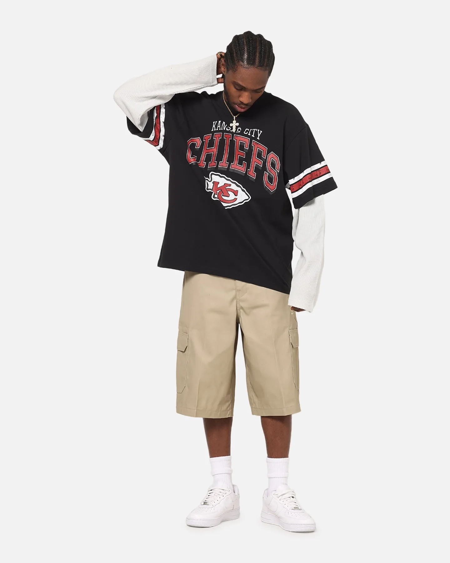 Mitchell & Ness Kansas City Chiefs Waffle Mock Layer Long Sleeve T-Shirt Black sold by Culture Kings product image thumbnail 2