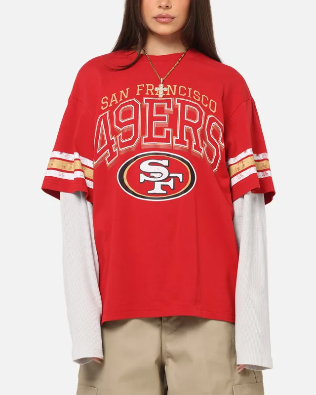 Mitchell & Ness San Francisco 49ers Waffle Mock Layer Long Sleeve T-Shirt Red sold by Culture Kings