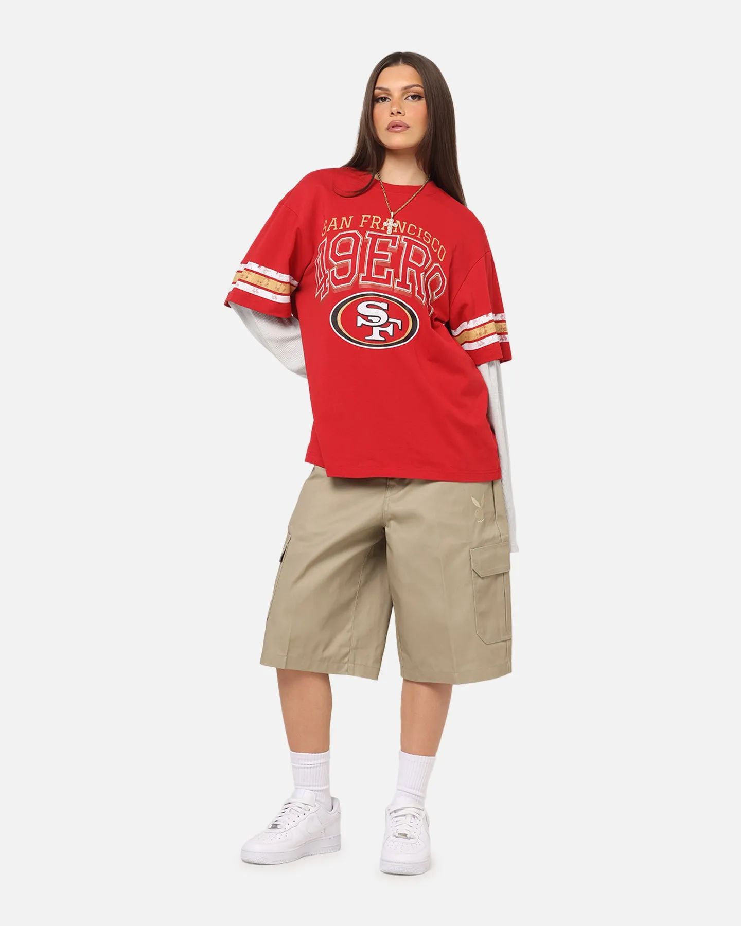 Mitchell & Ness San Francisco 49ers Waffle Mock Layer Long Sleeve T-Shirt Red sold by Culture Kings product image thumbnail 2