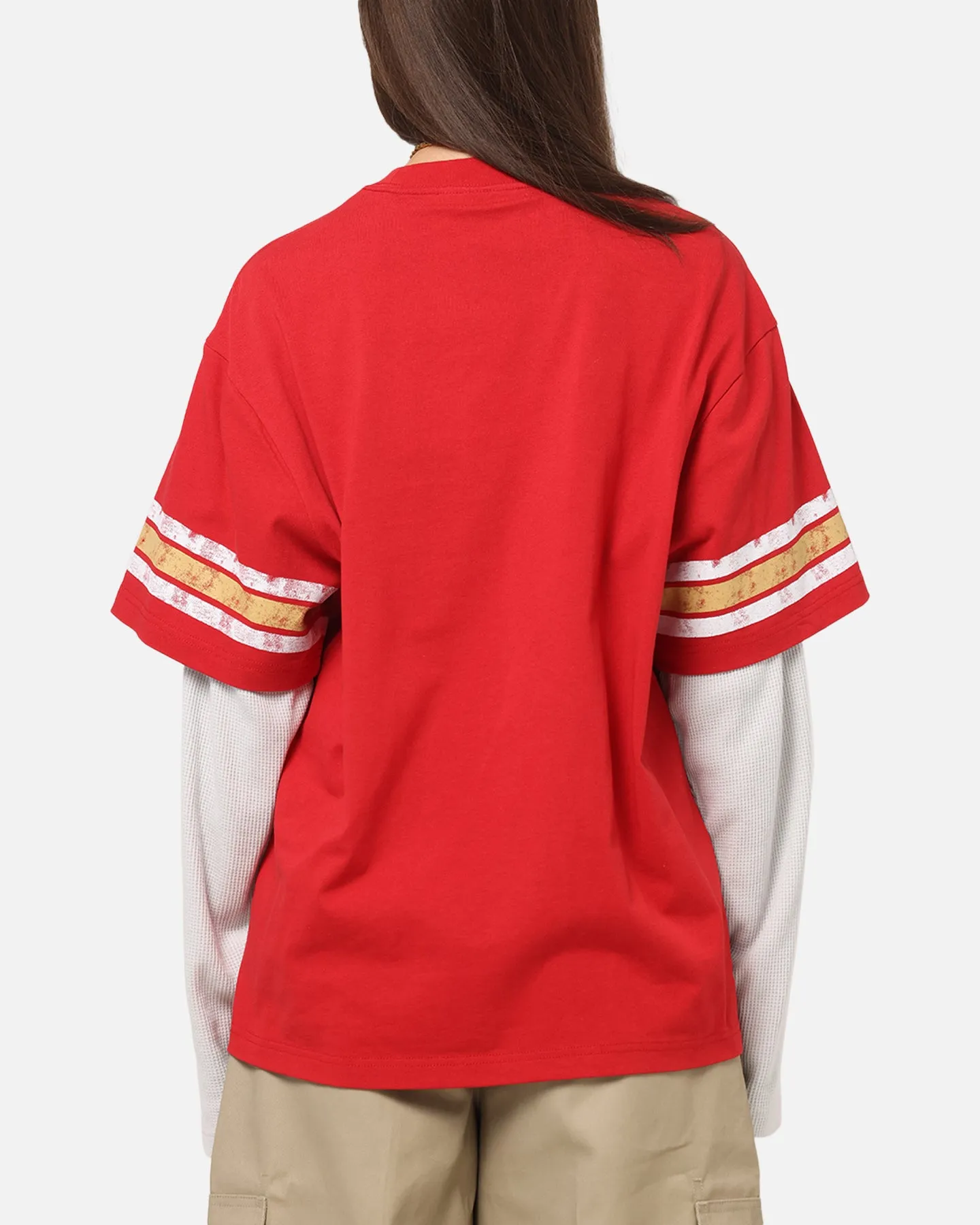 Mitchell & Ness San Francisco 49ers Waffle Mock Layer Long Sleeve T-Shirt Red sold by Culture Kings product image thumbnail 3