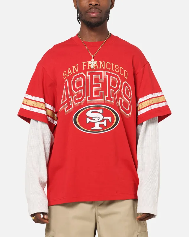 Mitchell & Ness San Francisco 49ers Waffle Mock Layer Long Sleeve T-Shirt Red sold by Culture Kings