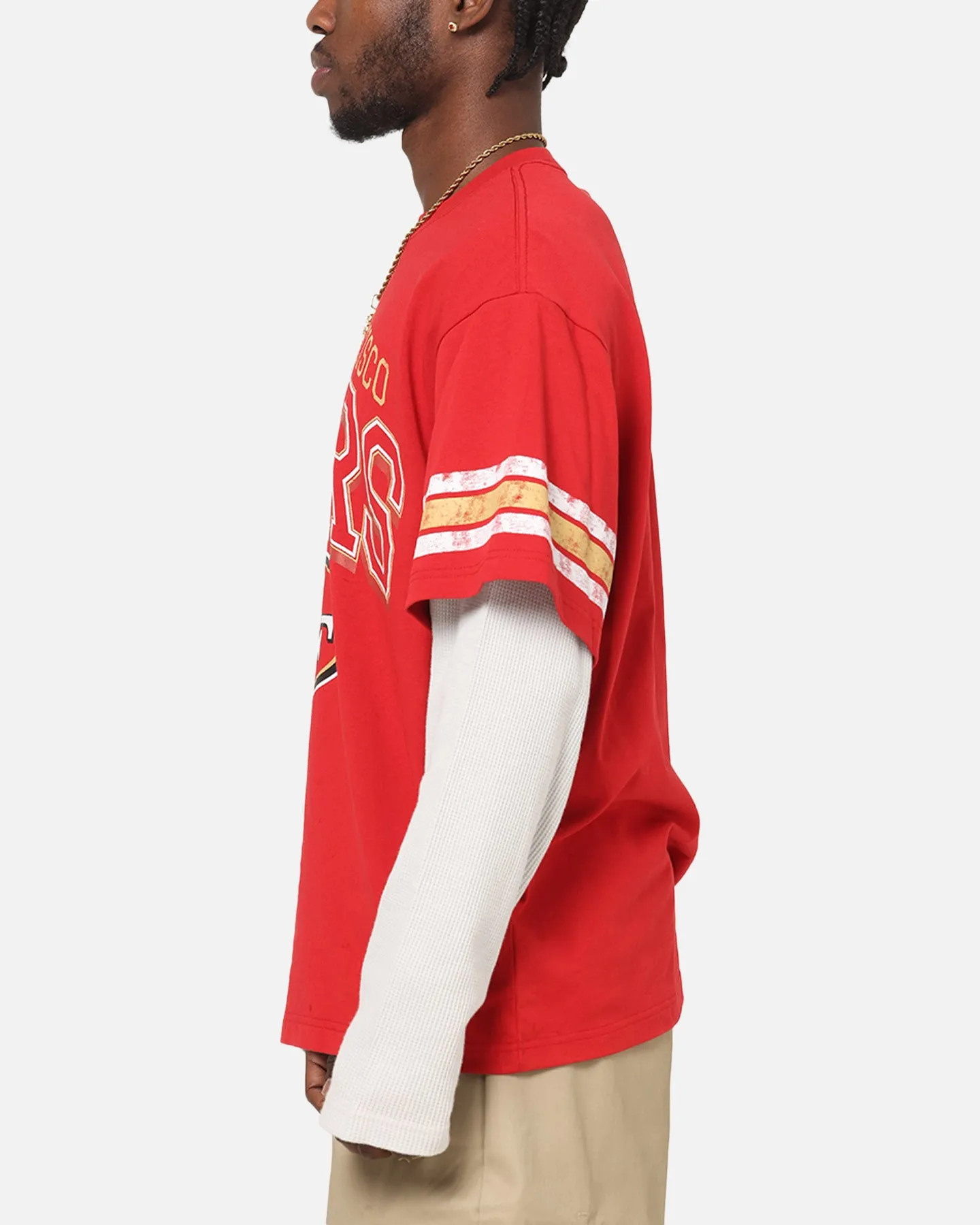 Mitchell & Ness San Francisco 49ers Waffle Mock Layer Long Sleeve T-Shirt Red sold by Culture Kings product image thumbnail 5