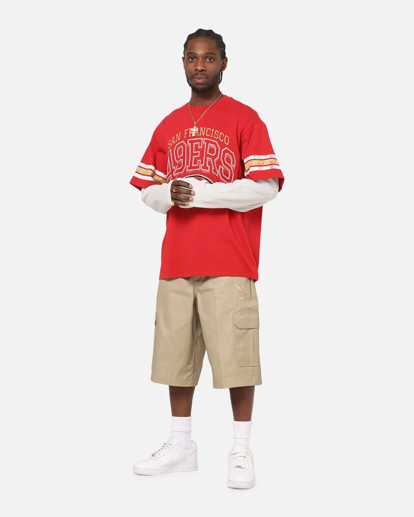 Mitchell & Ness San Francisco 49ers Waffle Mock Layer Long Sleeve T-Shirt Red sold by Culture Kings product image thumbnail 2