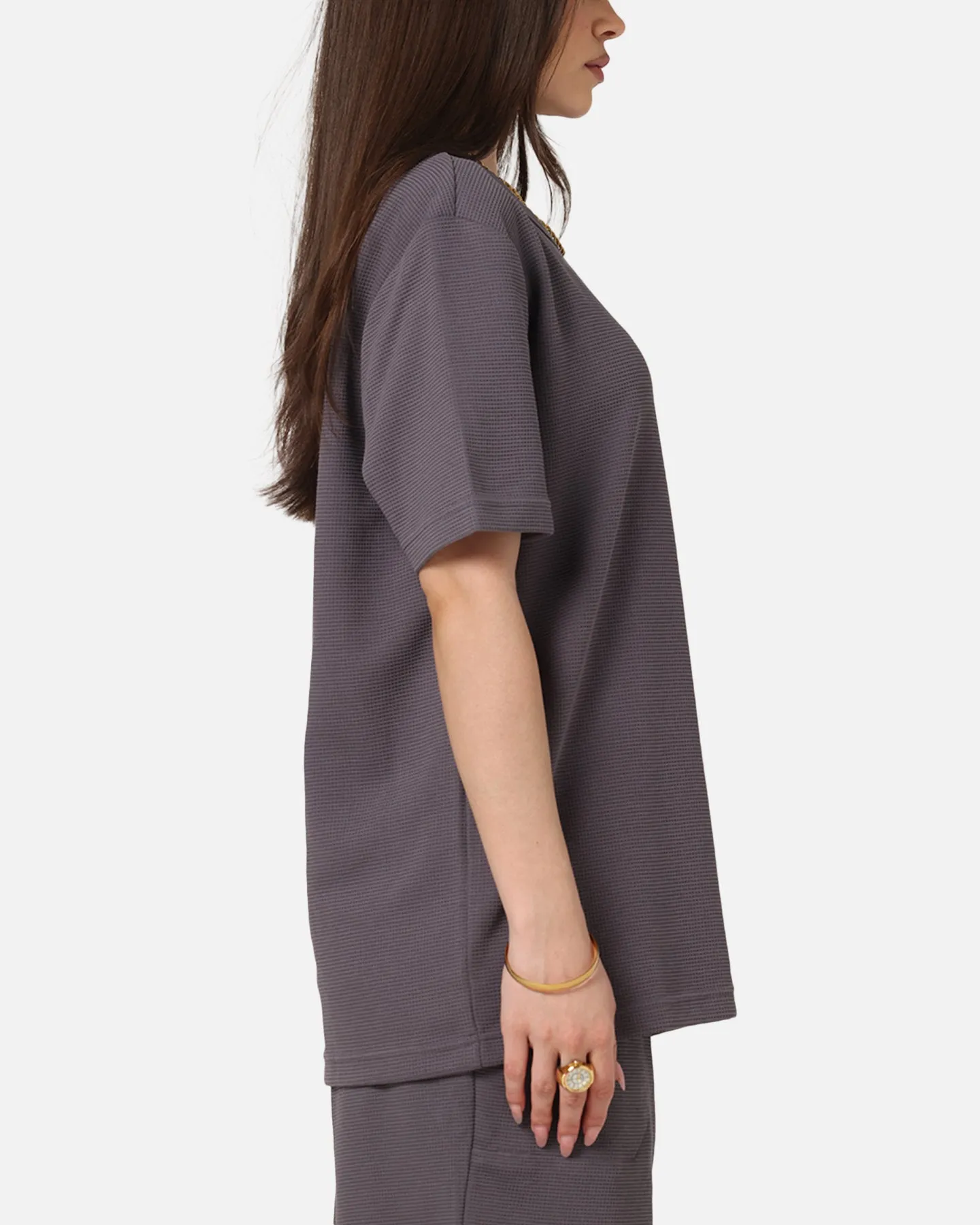 Adidas Trefoil Essentials Waffle T-Shirt Grey Strata sold by Culture Kings product image thumbnail 4