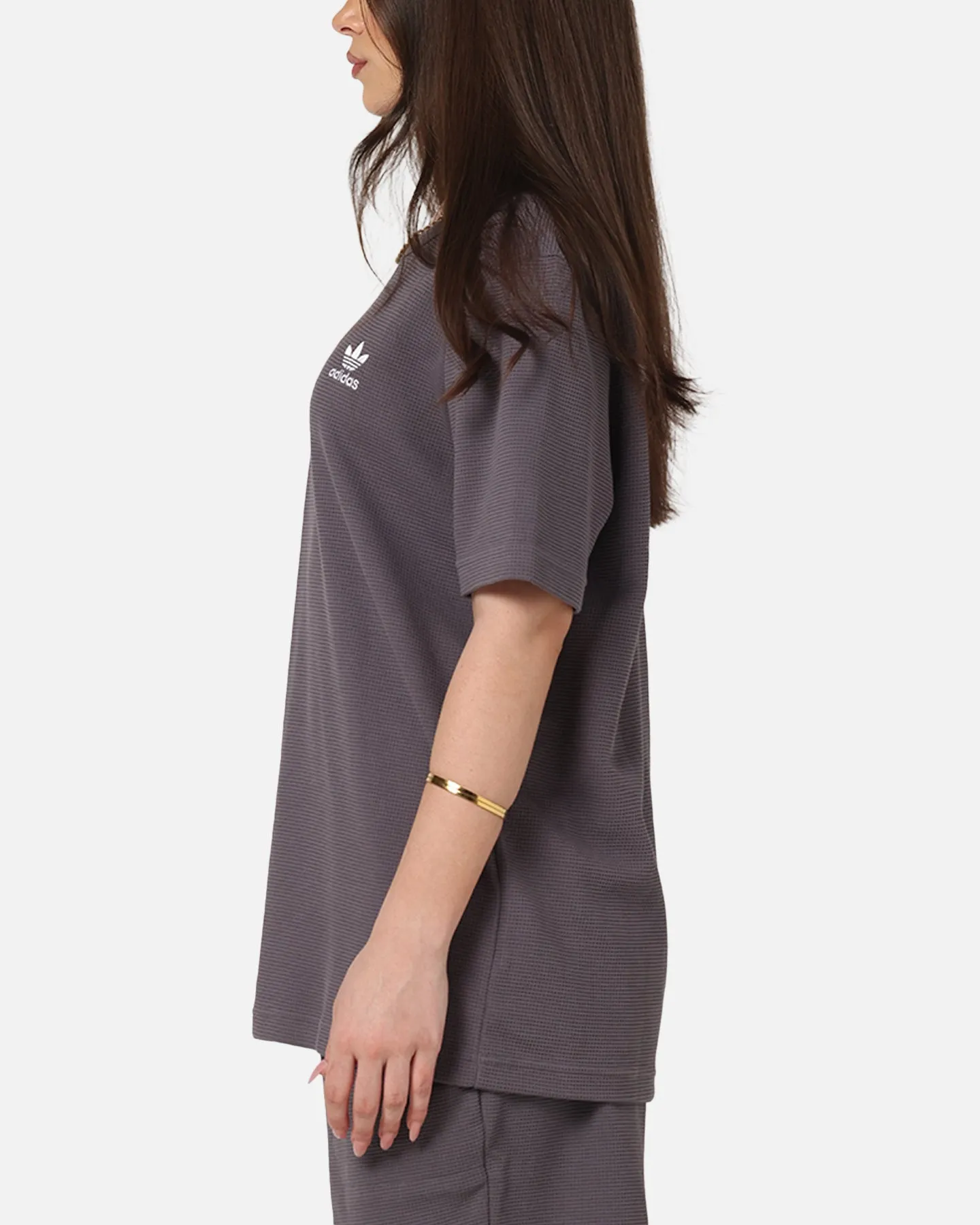 Adidas Trefoil Essentials Waffle T-Shirt Grey Strata sold by Culture Kings product image thumbnail 5