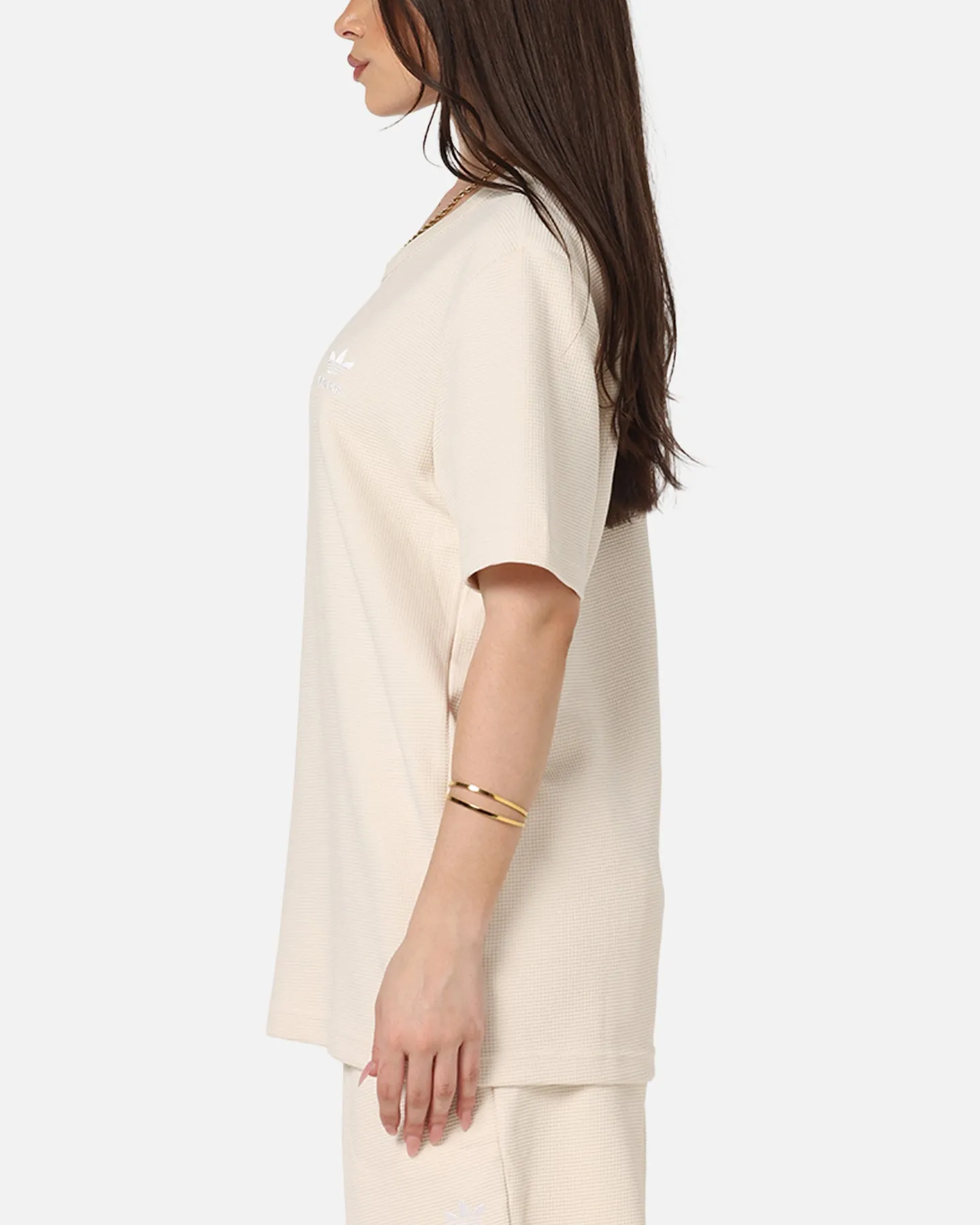 Adidas Trefoil Essentials Waffle T-Shirt Wonder White sold by Culture Kings product image thumbnail 5
