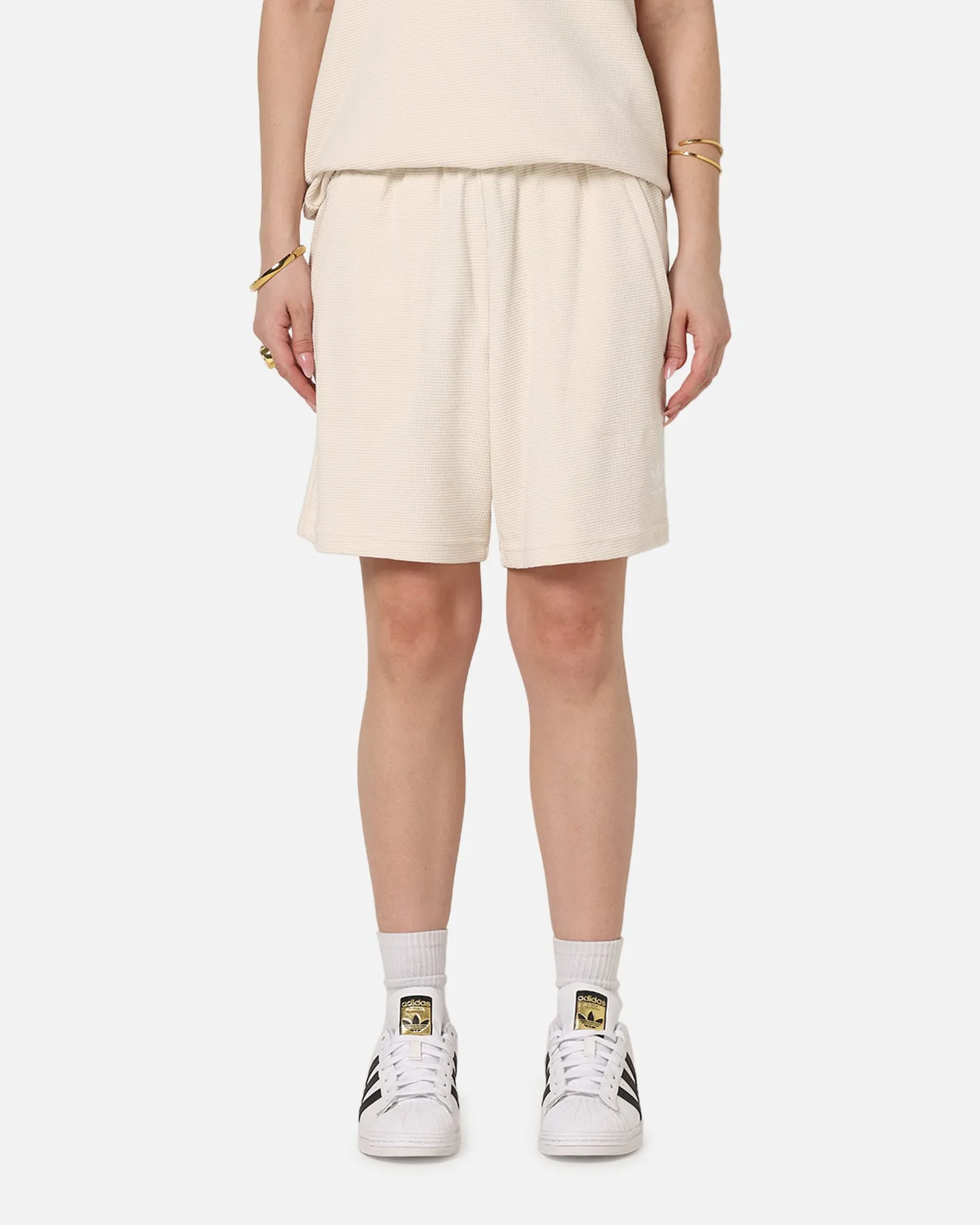 Adidas Trefoil Essentials Waffle Shorts Wonder White sold by Culture Kings