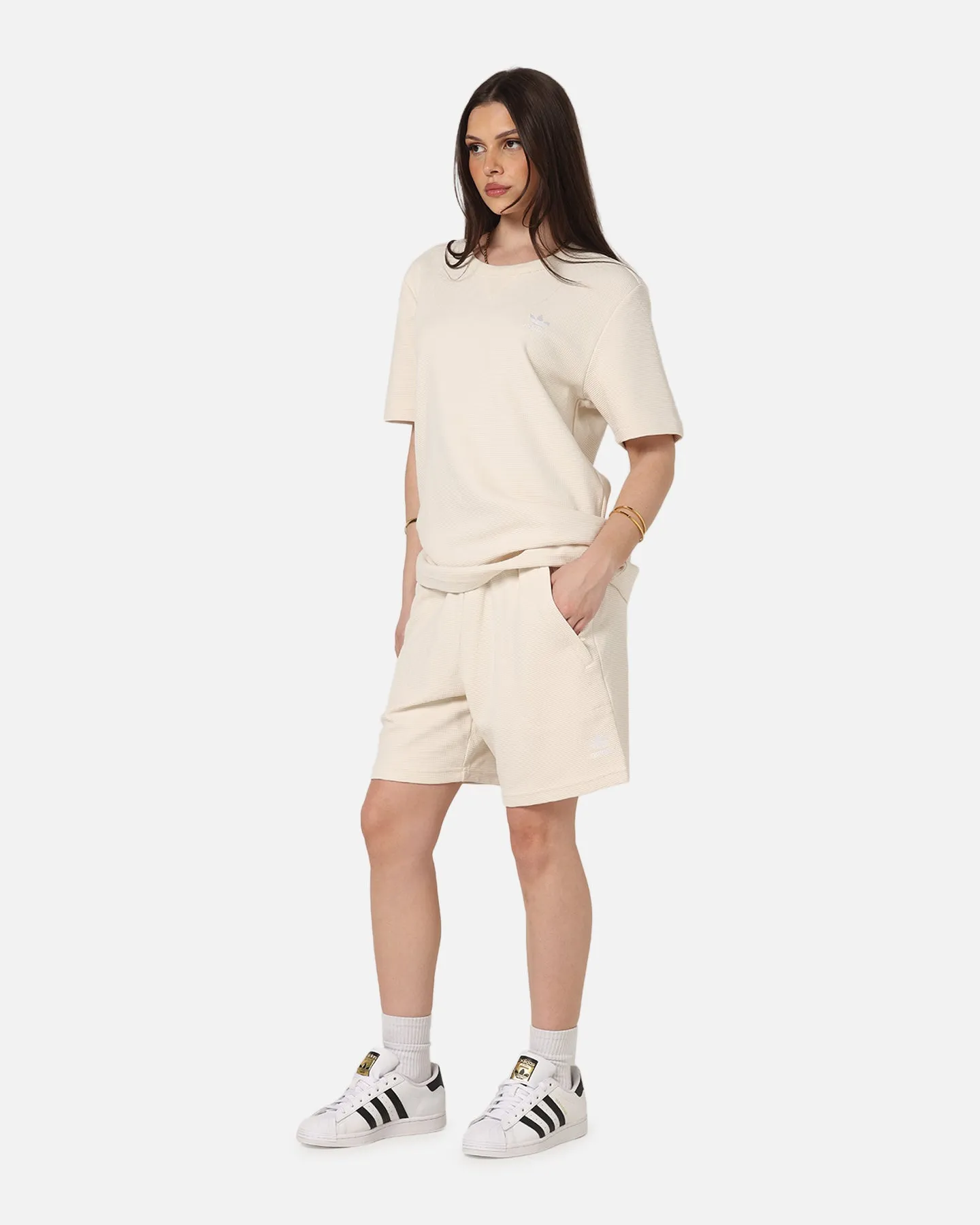 Adidas Trefoil Essentials Waffle Shorts Wonder White sold by Culture Kings product image thumbnail 2