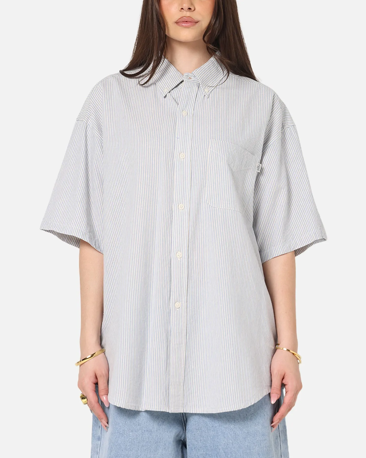 S Double Stripe Button UP Shirt Striped sold by Culture Kings