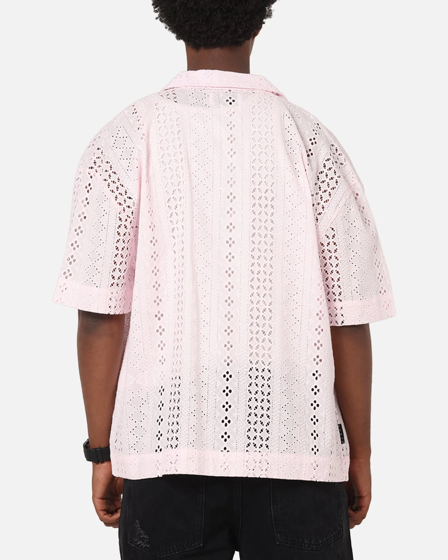 Saint Morta Crochet Button Up Shirt Pink sold by Culture Kings product image thumbnail 3