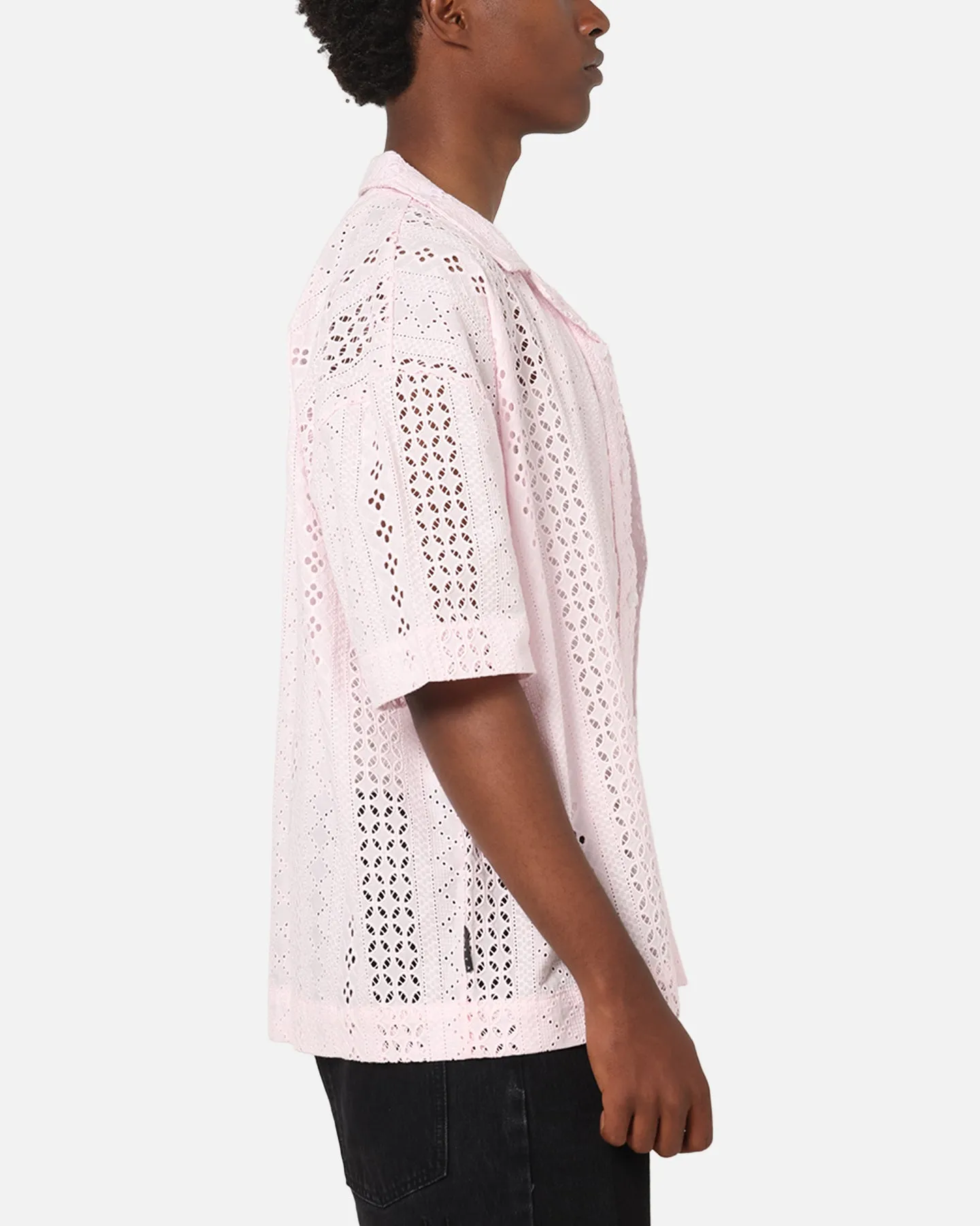 Saint Morta Crochet Button Up Shirt Pink sold by Culture Kings product image thumbnail 4