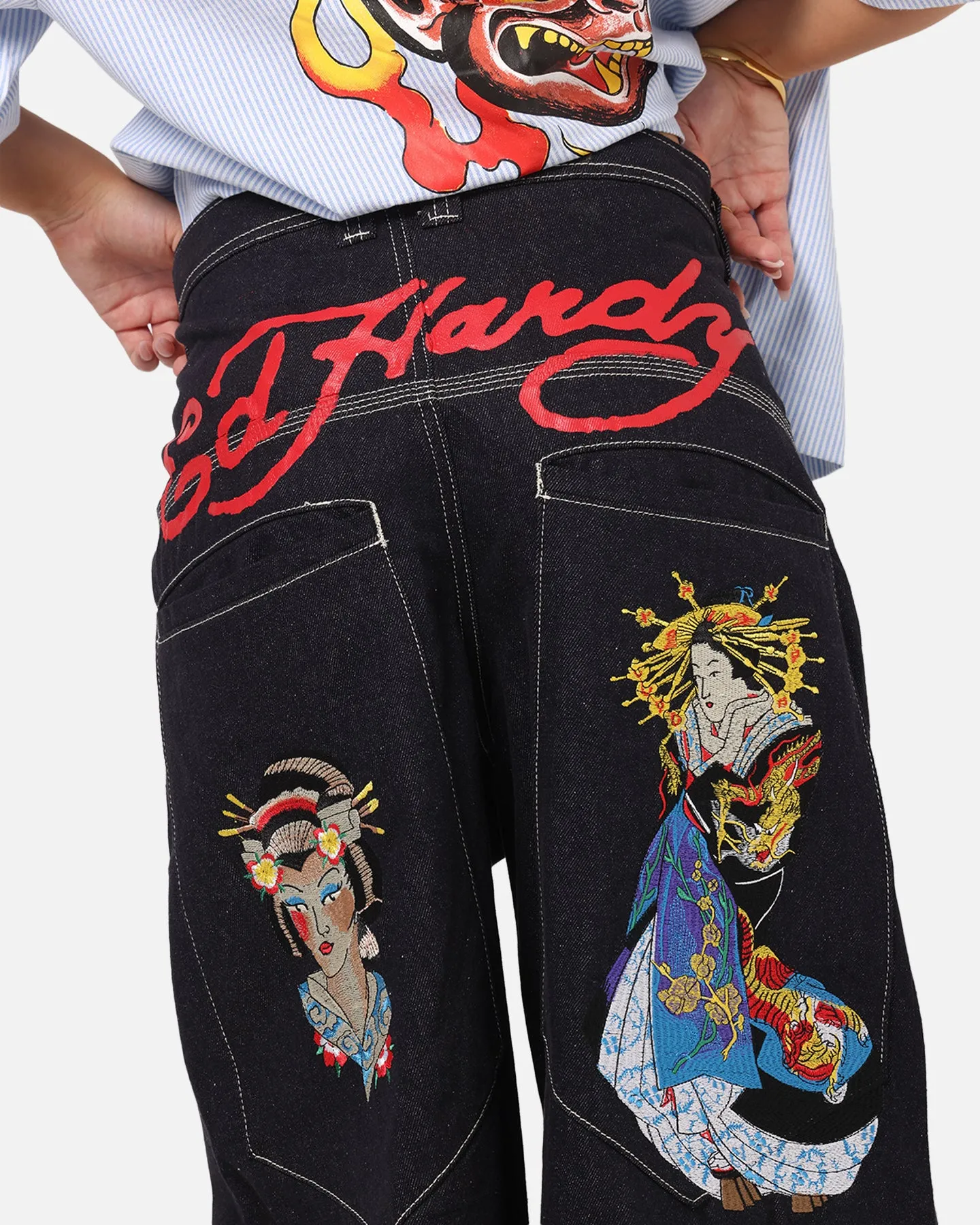 Ed Hardy Ultra Wide Leg Denim Jeans Indigo sold by Culture Kings product image thumbnail 3