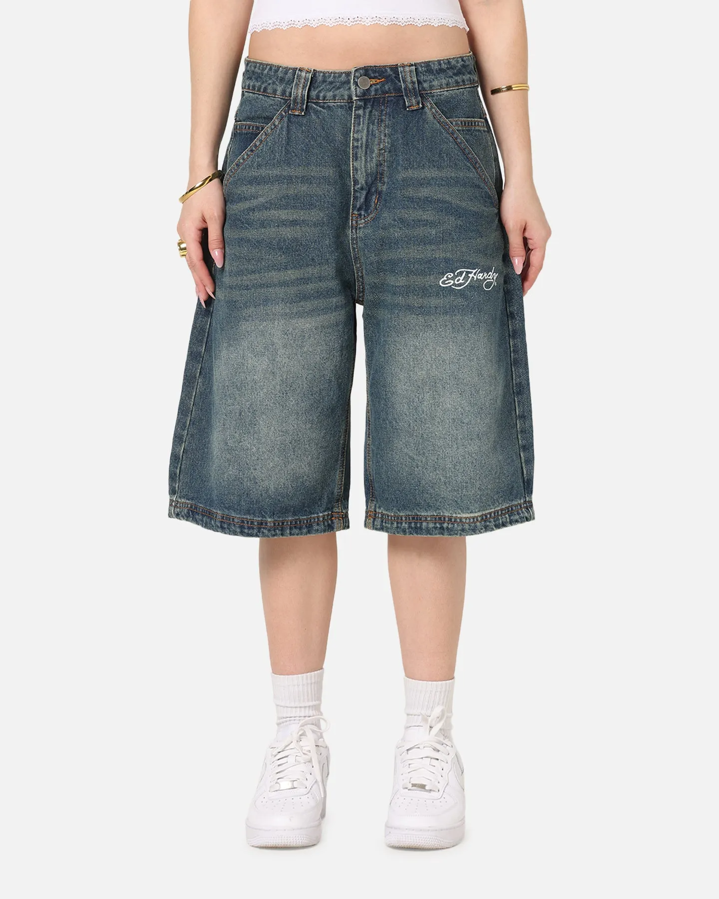 Ed Hardy Brave Hearts Jorts Washed Indigo sold by Culture Kings product image thumbnail 5