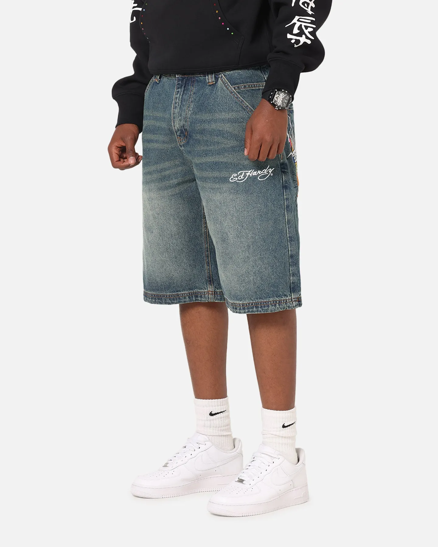 Ed Hardy Brave Hearts Jorts Washed Indigo sold by Culture Kings product image thumbnail 5