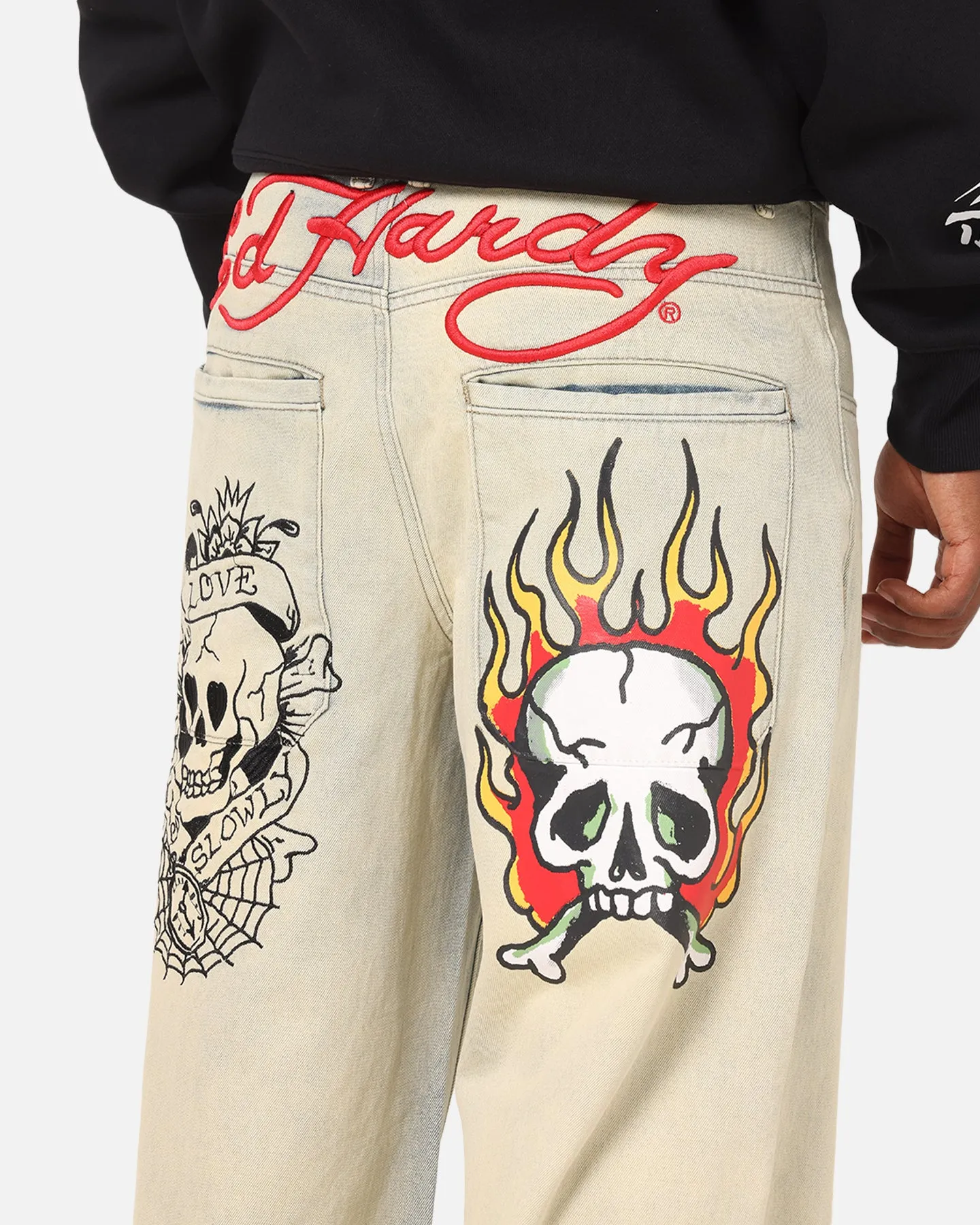 Ed Hardy Wide Leg Skull Jeans Sage sold by Culture Kings product image thumbnail 3
