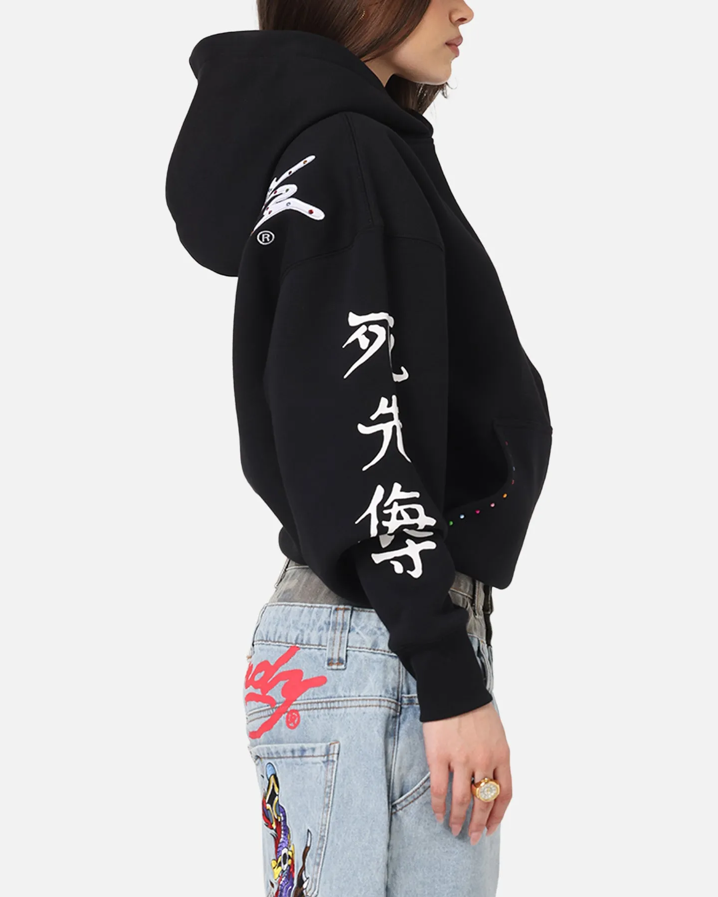 Ed Hardy Geisha Rhinestone Hoodie Black/Multi sold by Culture Kings product image thumbnail 5