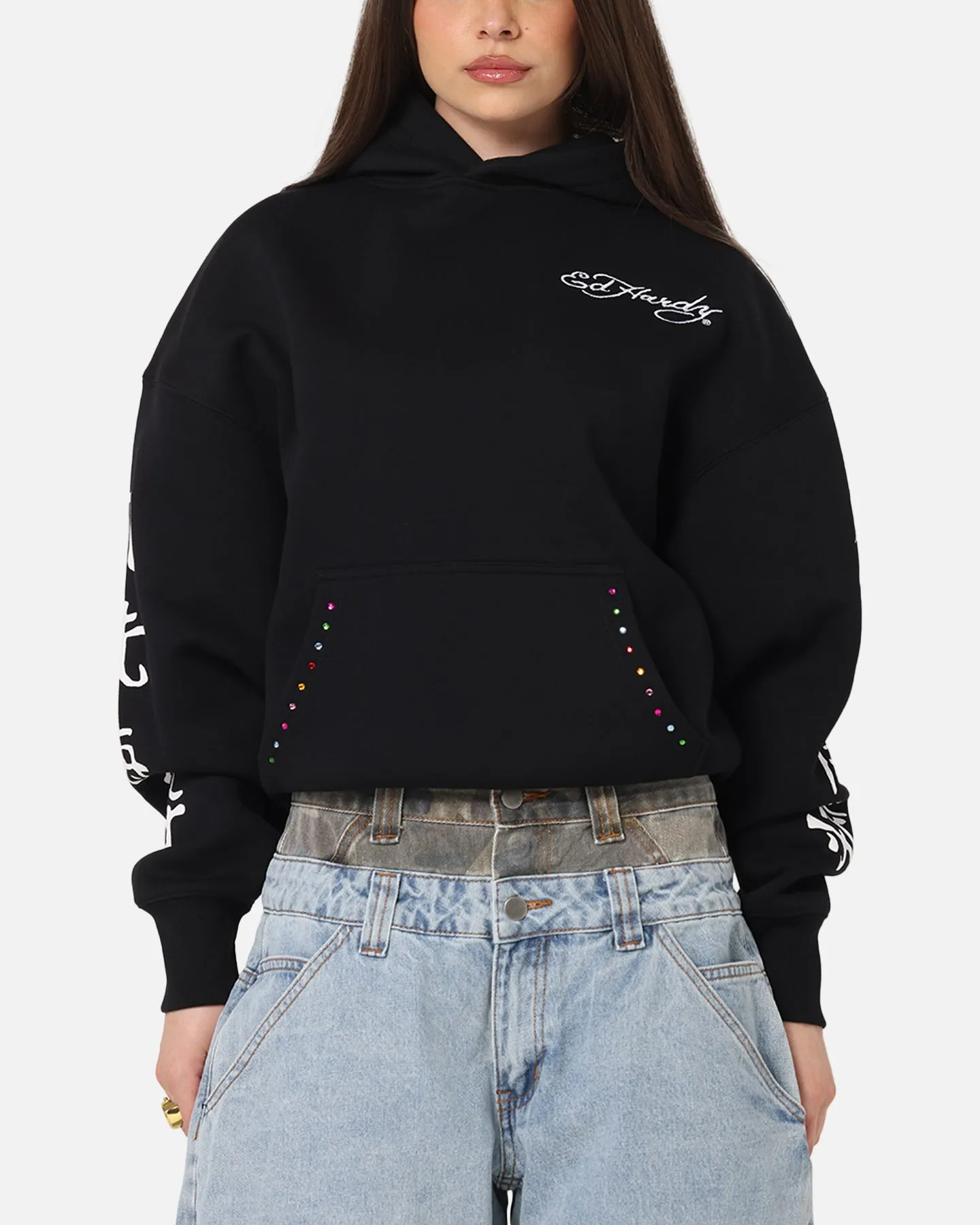 Ed Hardy Geisha Rhinestone Hoodie Black/Multi sold by Culture Kings product image thumbnail 2