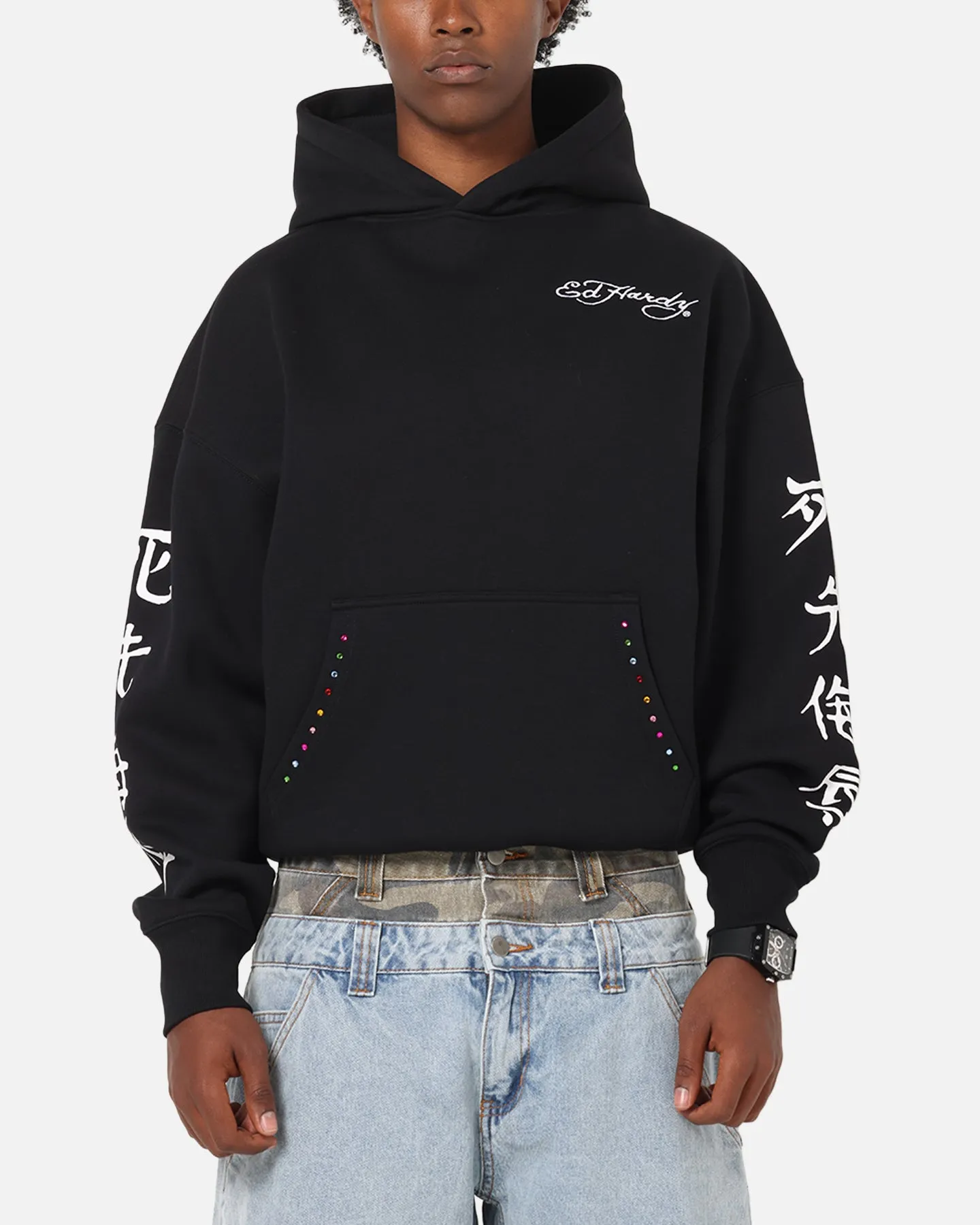 Ed Hardy Geisha Rhinestone Hoodie Black/Multi sold by Culture Kings product image thumbnail 2