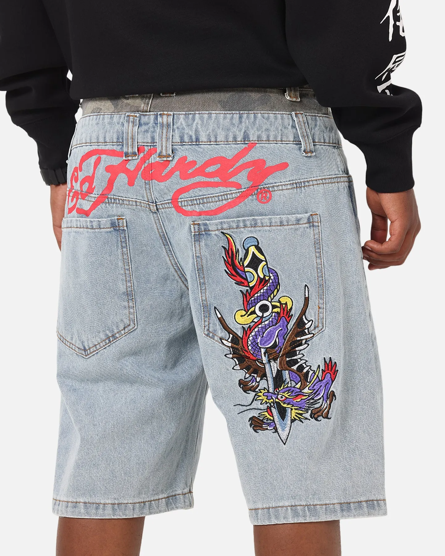Ed Hardy Double Waist Camo Jorts Mid Blue Denim sold by Culture Kings product image thumbnail 3