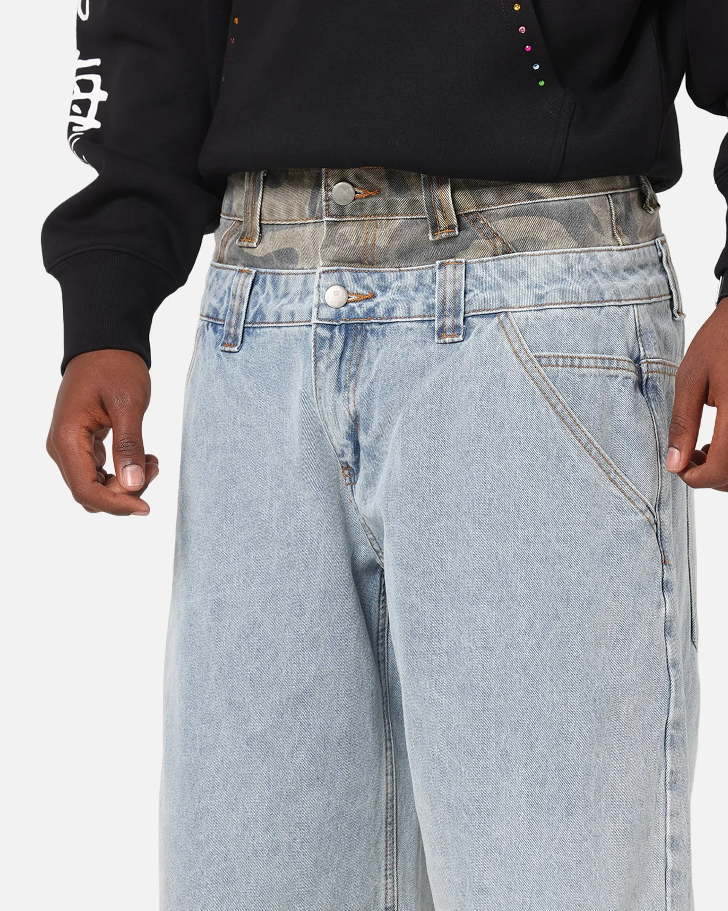 Ed Hardy Double Waist Camo Jorts Mid Blue Denim sold by Culture Kings product image thumbnail 4