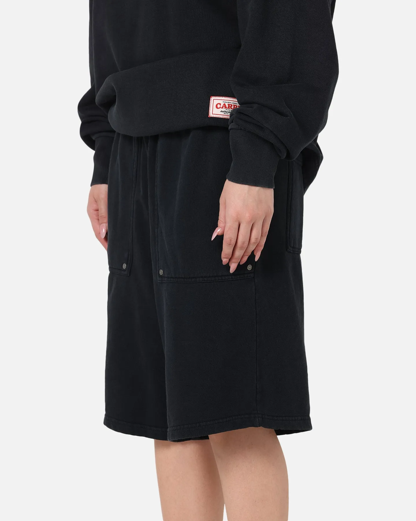 Carre Rivet Baggy Sweat Shorts Charcoal sold by Culture Kings product image thumbnail 4