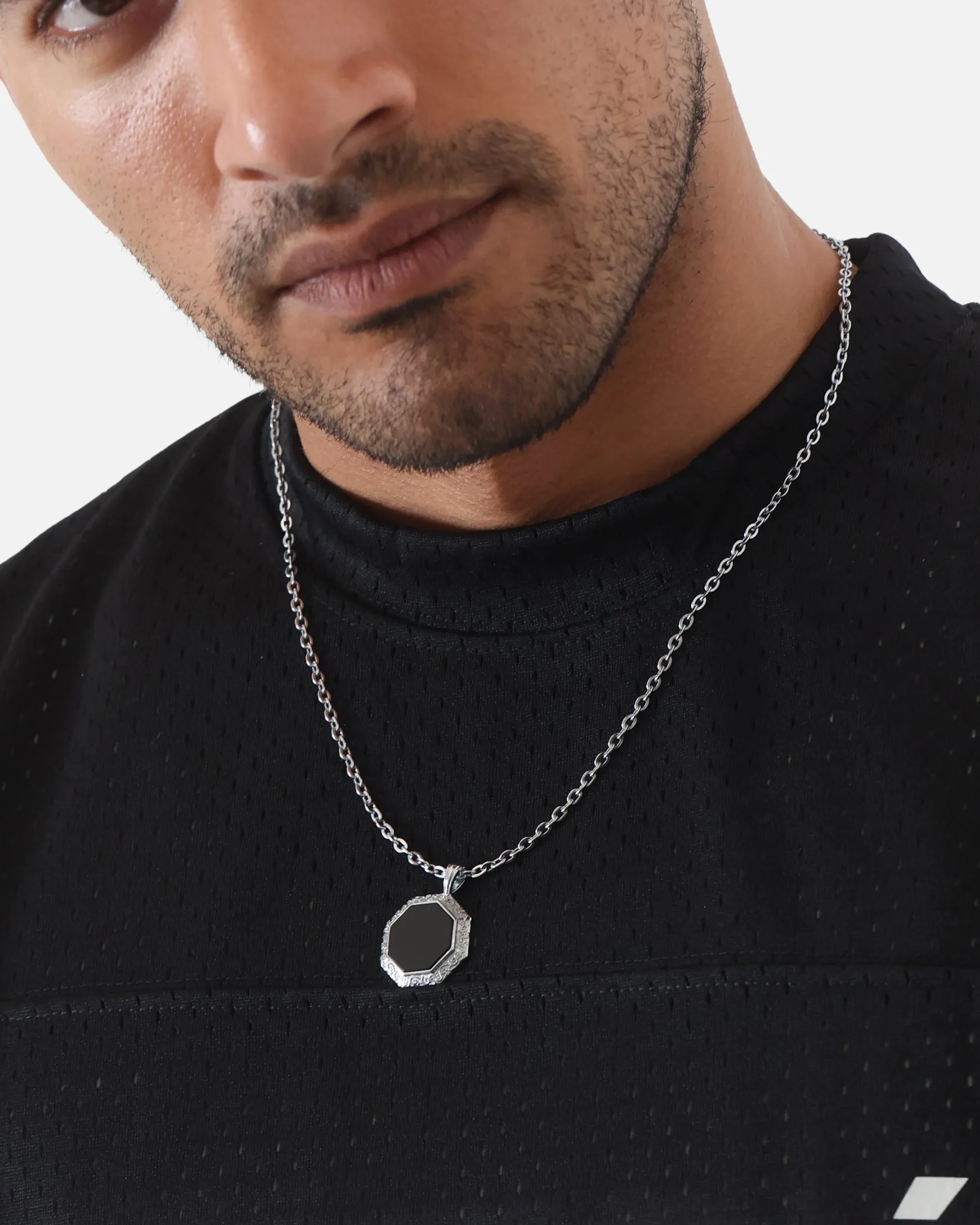 Saint Morta Onyx Octagon Pendant Chain White Gold sold by Culture Kings product image thumbnail 2