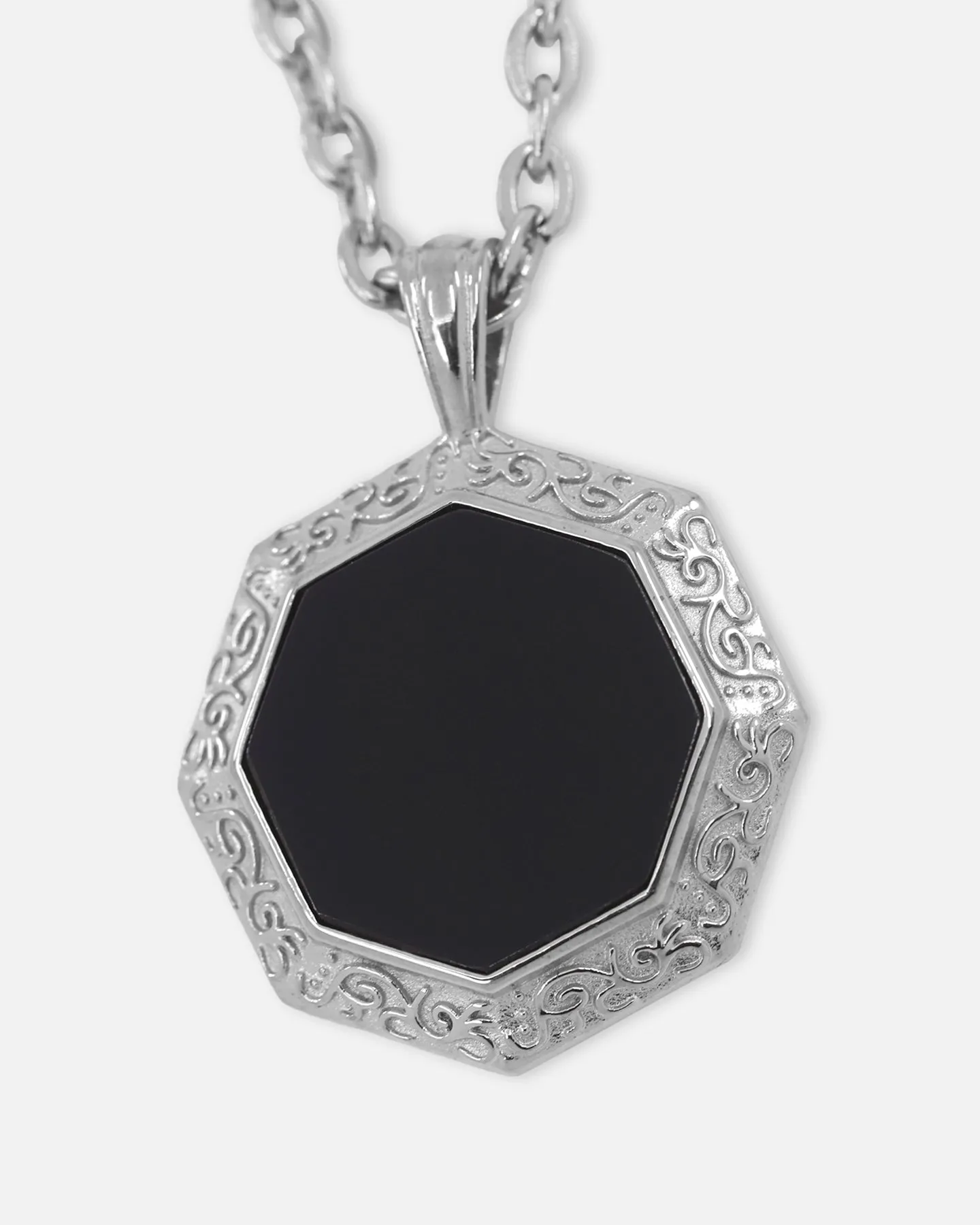 Saint Morta Onyx Octagon Pendant Chain White Gold sold by Culture Kings product image thumbnail 4